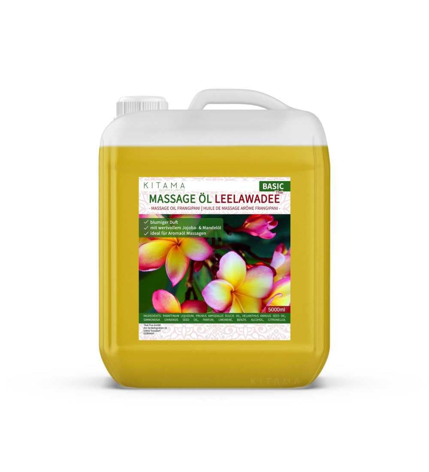 KitaMa Frangipani Massage Oil 5000ml - Aromatherapy Body Care Oil for Deep Relaxation - Thai Leelawadee Essence - Buy Online on GoSupps.com