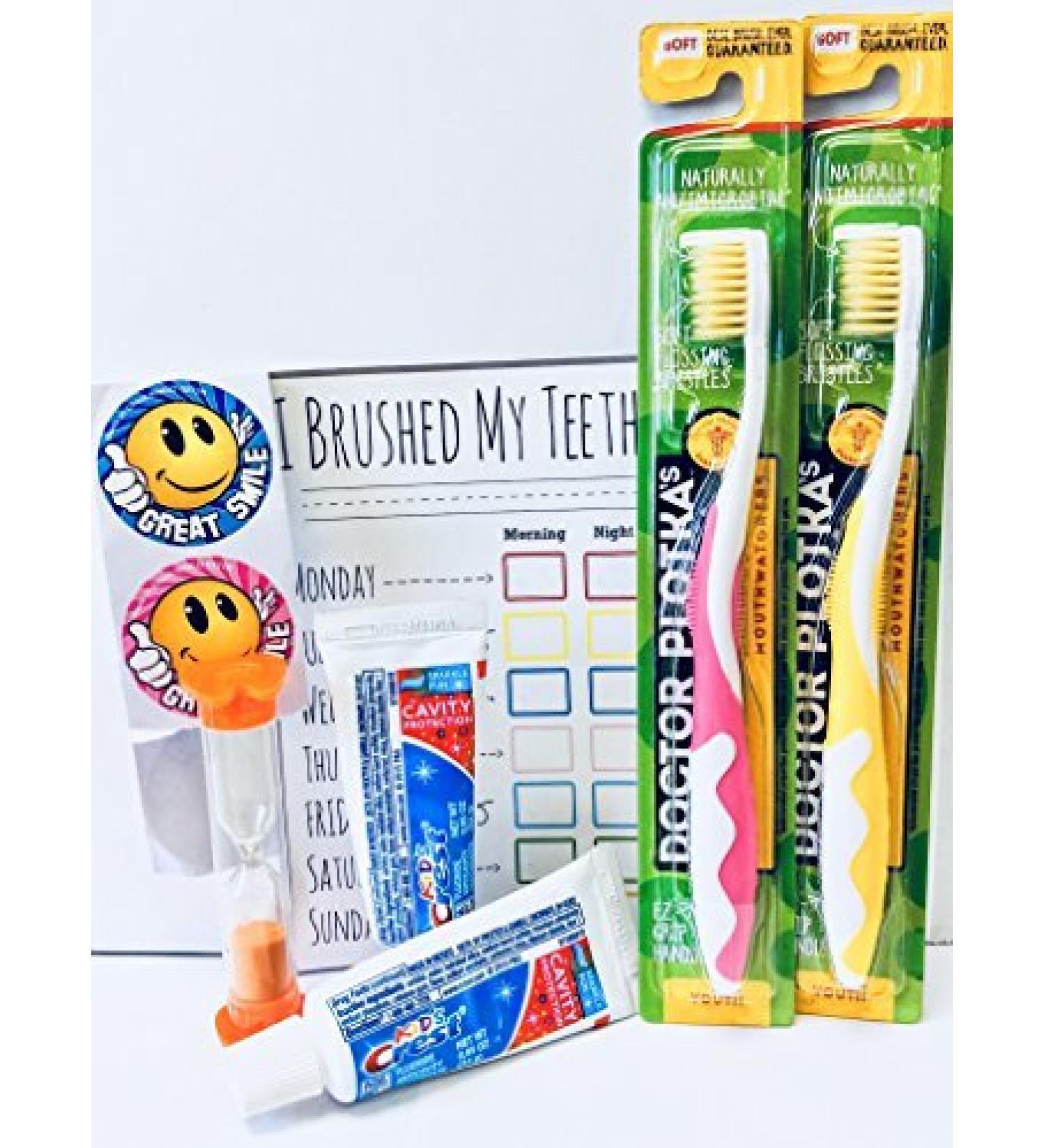 MOUTHWATCHERS Dr Plotka's Extra Soft Kids Toothbrush Gift Set - Ultra Clean, Manual Flossing Toothbrushes for Children (2 Pack) - Buy Online on GoSupps.com