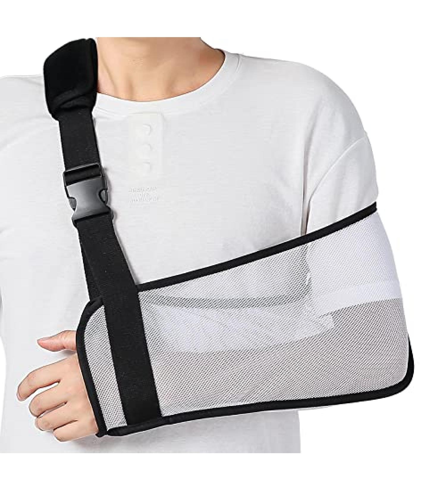 Mesh Arm Sling - Shoulder Immobilizer Brace for Broken Arm - White Support for Injury - Men, Women, Teenagers, Adults - Buy Online on GoSupps.com