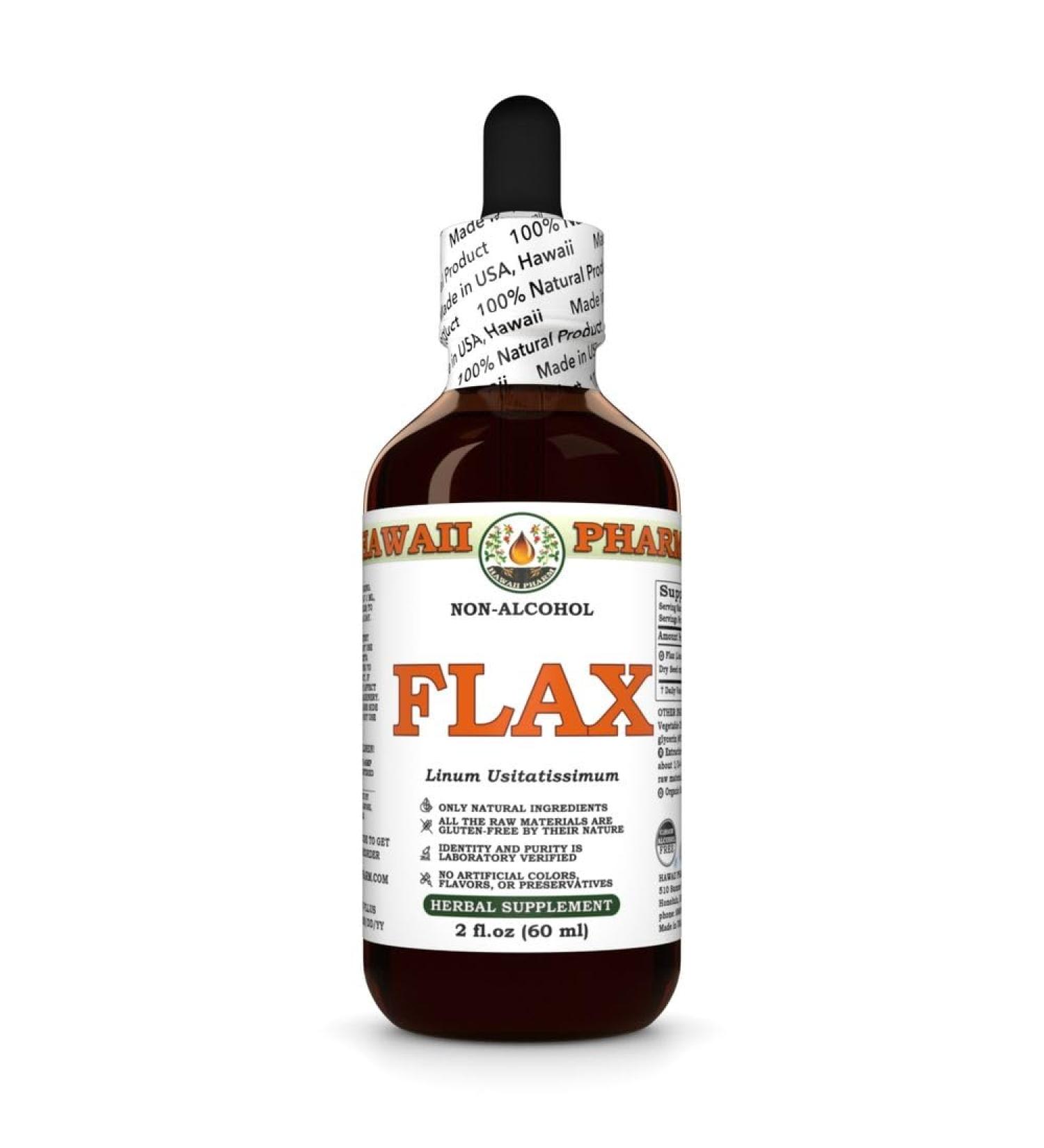 Flax (Linum Usitatissimum) Dry Seed Glycerite Made in Hawaii Organic Raw Materials All Natural Vegan Lab Tested Alcohol-Free Liquid Extract - 2 fl.oz 2 Fl Oz (Pack of 1) - Buy Online on GoSupps.com