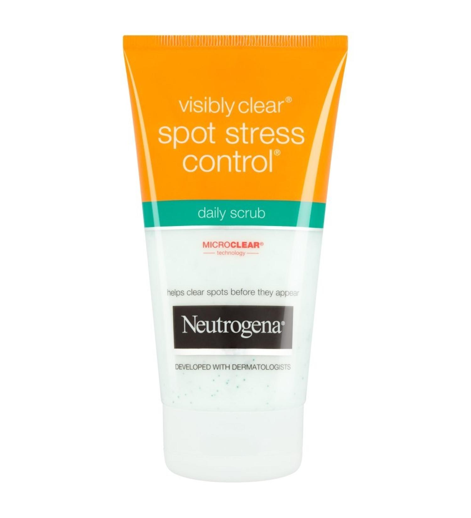 Neutrogena Visibly Clear Spot Stress Control Daily Scrub 150ml - Best Acne Treatment for Clear Skin | International Shipping Available - Buy Online on GoSupps.com