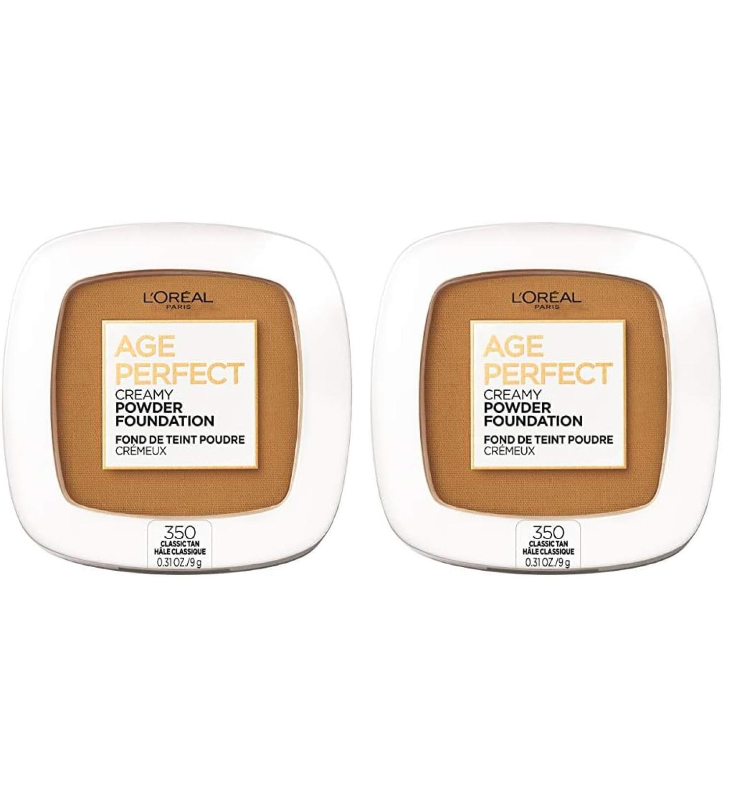 L'Oreal Paris Age Perfect Creamy Powder Foundation Compact - 350 Classic Tan | Pack of 2 | International Shipping - Buy Online on GoSupps.com