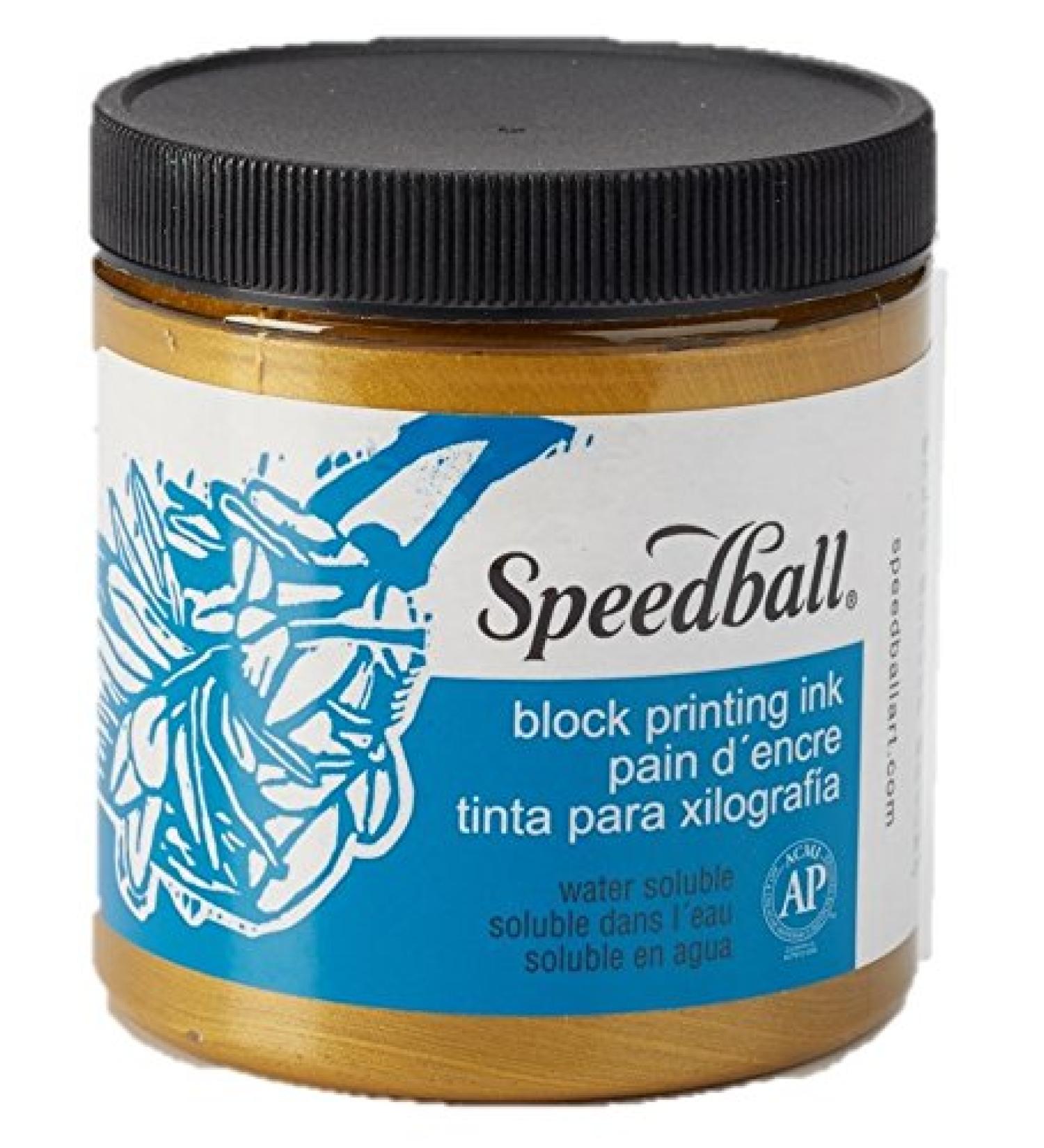 Speedball 8-Ounce Gold Water-Soluble Block Printing Ink - Buy Online on GoSupps.com
