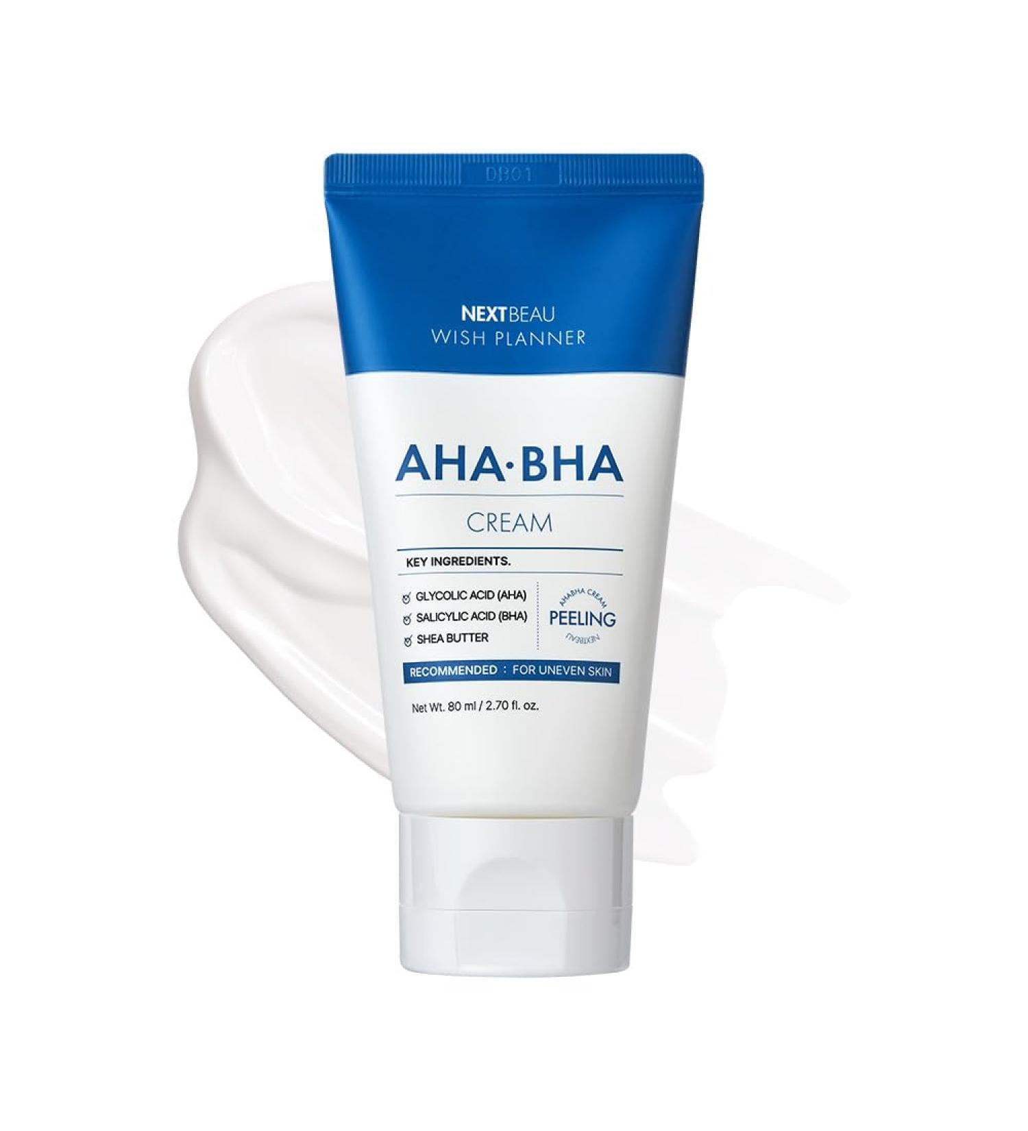 Wish Planner AHA/BHA Cream - Hydrating Daily Facial Cream | Korean Skincare 80ml - Buy Online on GoSupps.com
