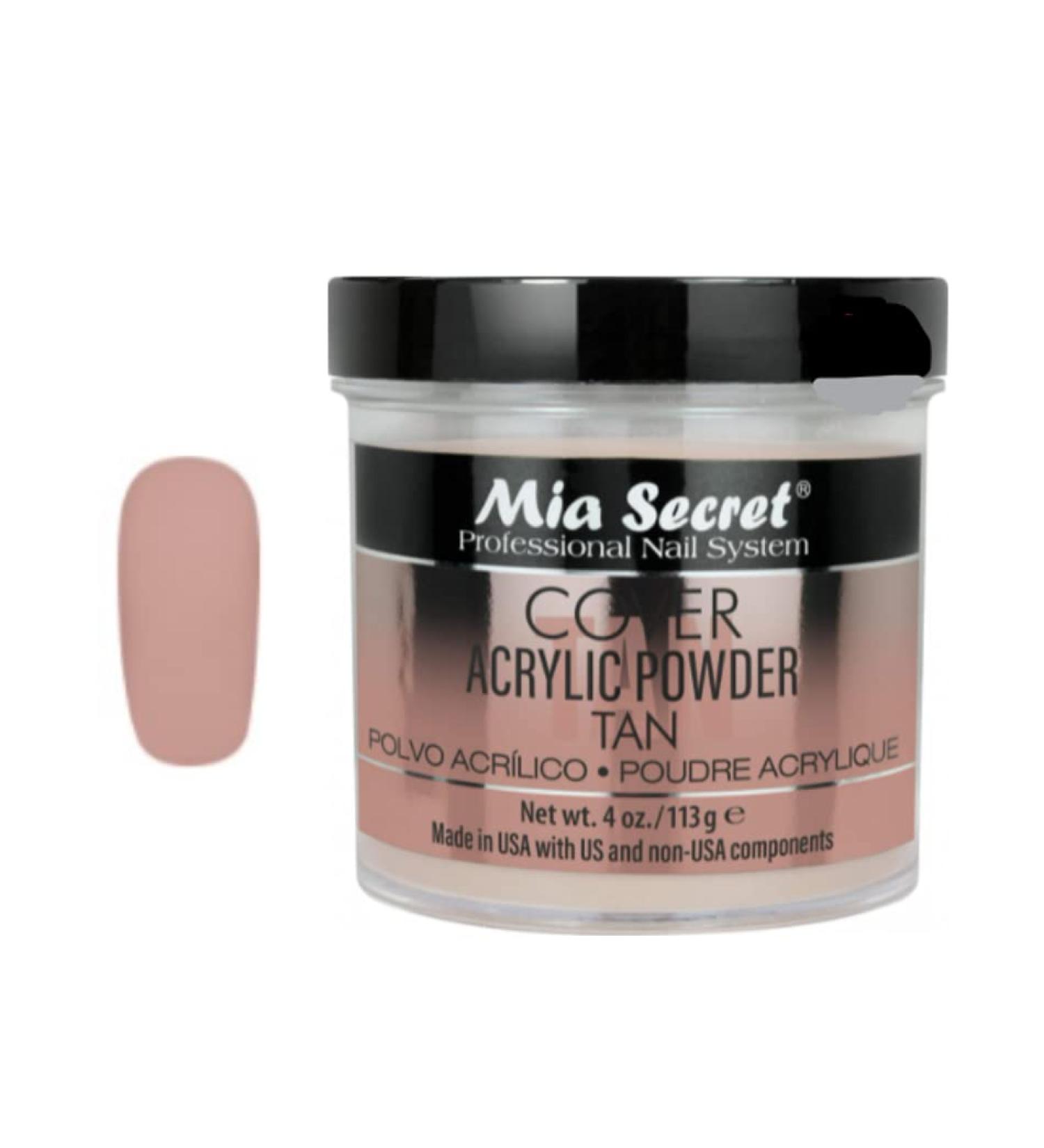Mia Secret Cover Tan Acrylic Powder MADE IN USA Multiple Sizes (4 oz) 4 Ounce
