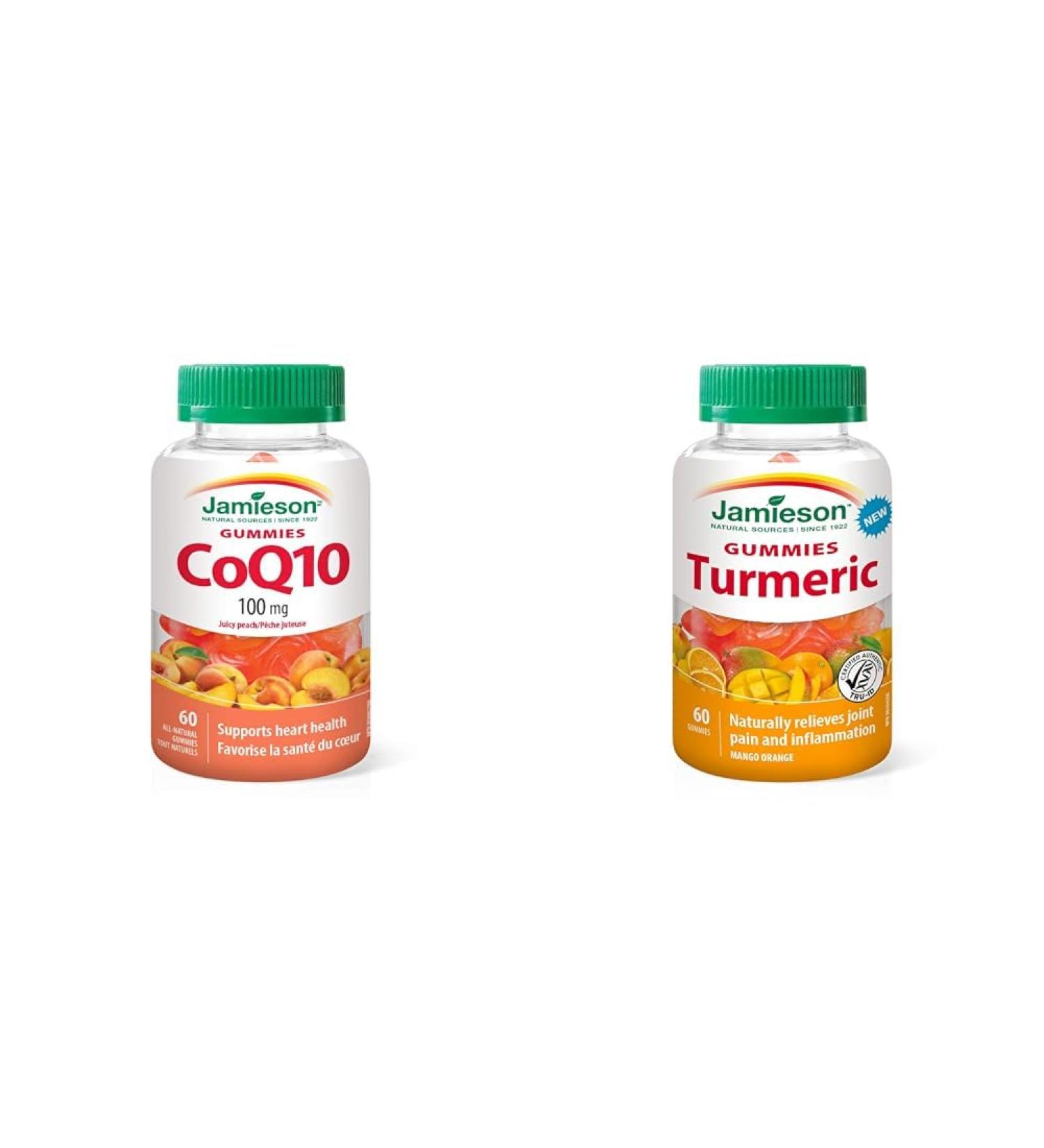 Jamieson CoQ10 100mg NEW 60 Gummies & Tumeric Gummies NEW 60 Gummies 100 mg SUPPLEMENT + SUPPLEMENT TP-0064642094490 - Buy Online on GoSupps.com