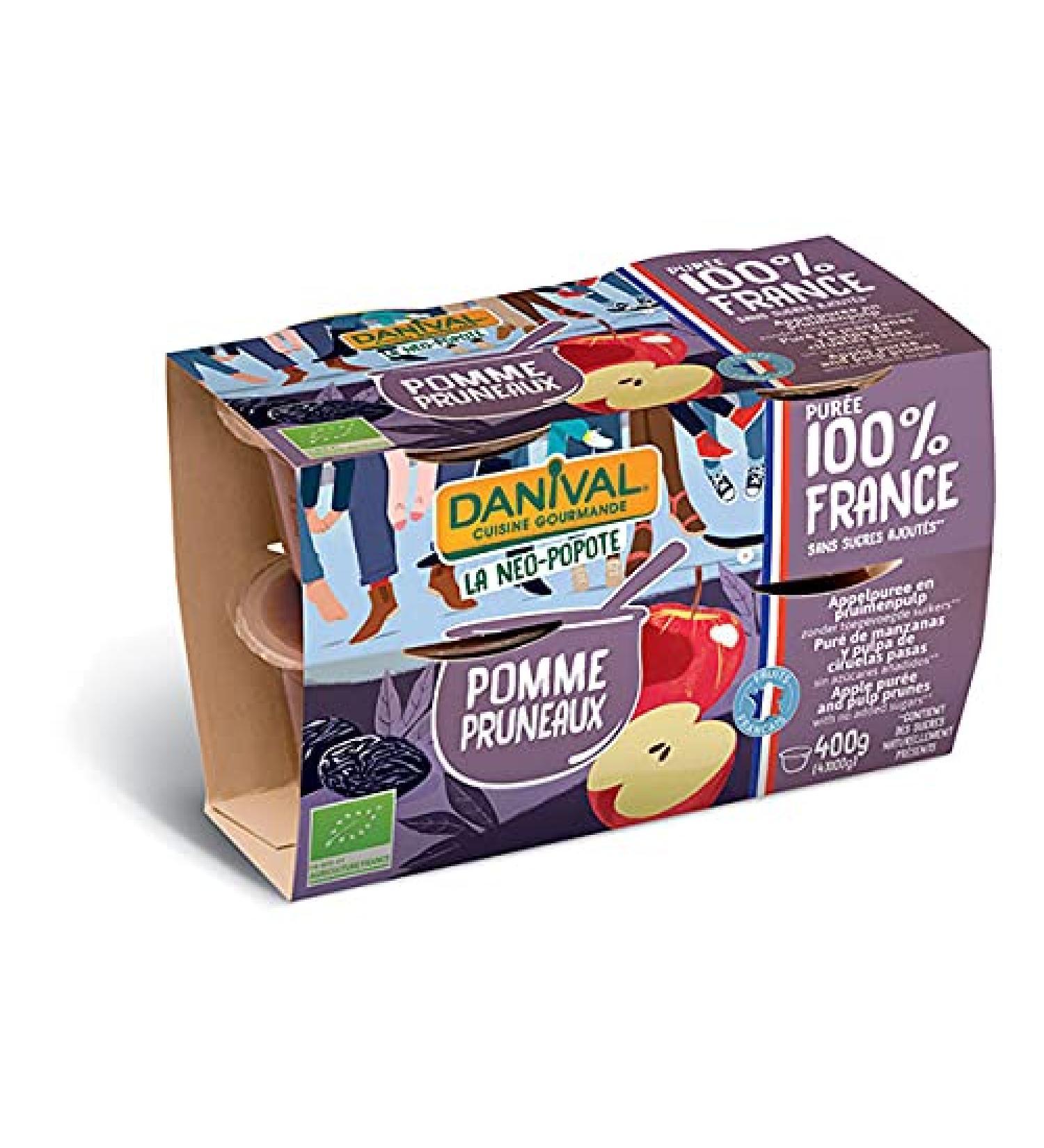 Danival - Organic Apple and Prune Puree 4 x 100g - unit - Buy Online on GoSupps.com