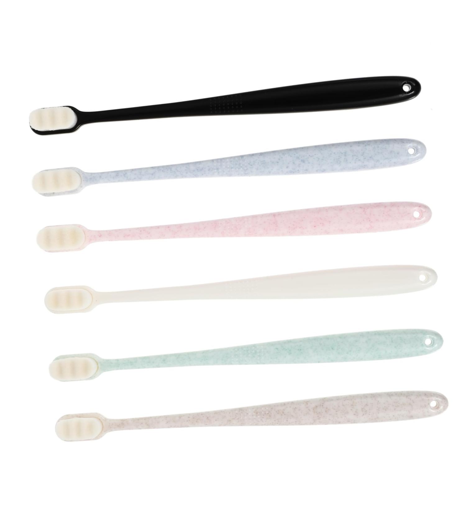 Ultechnovo 6-St Toothbrush & Cleaning Brush Set - Soft Silicone Dental Tools for Hard Prosthesis & Travel | Charcoal Bristles for Effective Cleaning - Buy Online on GoSupps.com