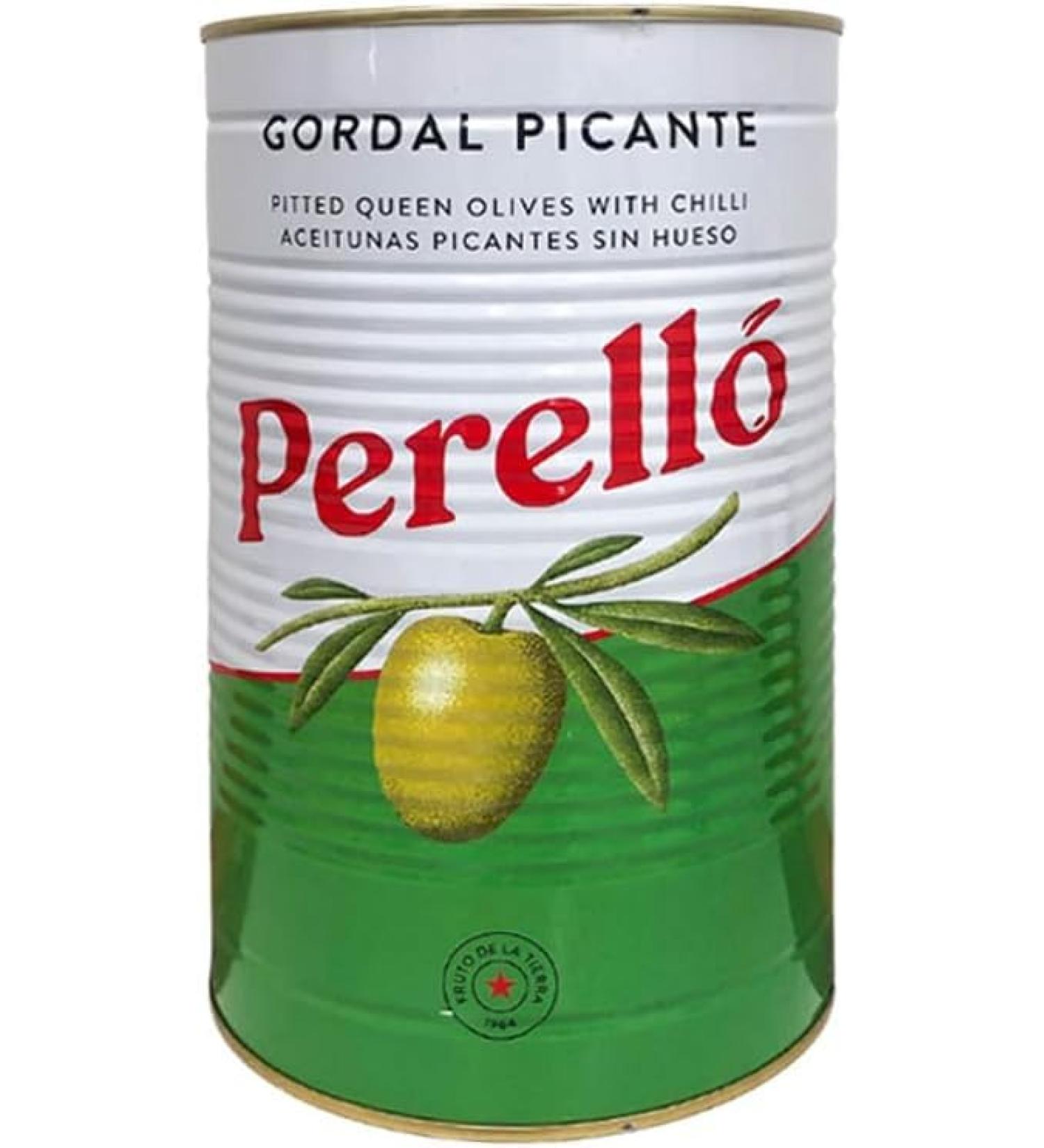Perello Gordal Pitted Picante Olives - Gourmet Spanish Snack Spicy & Succulent - 2kg Bulk Pack for Entertaining and Culinary Delights