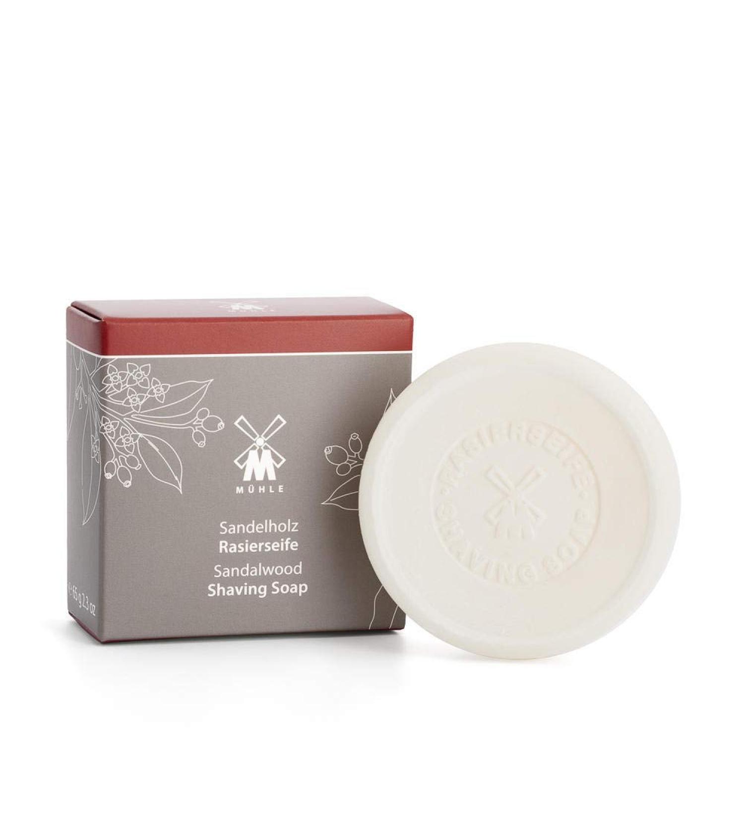 M HLE Shaving Soap with Sandalwood - High-Quality for Normal & Dry Skin - 65g | Warm & Sensual Care - Buy Online on GoSupps.com