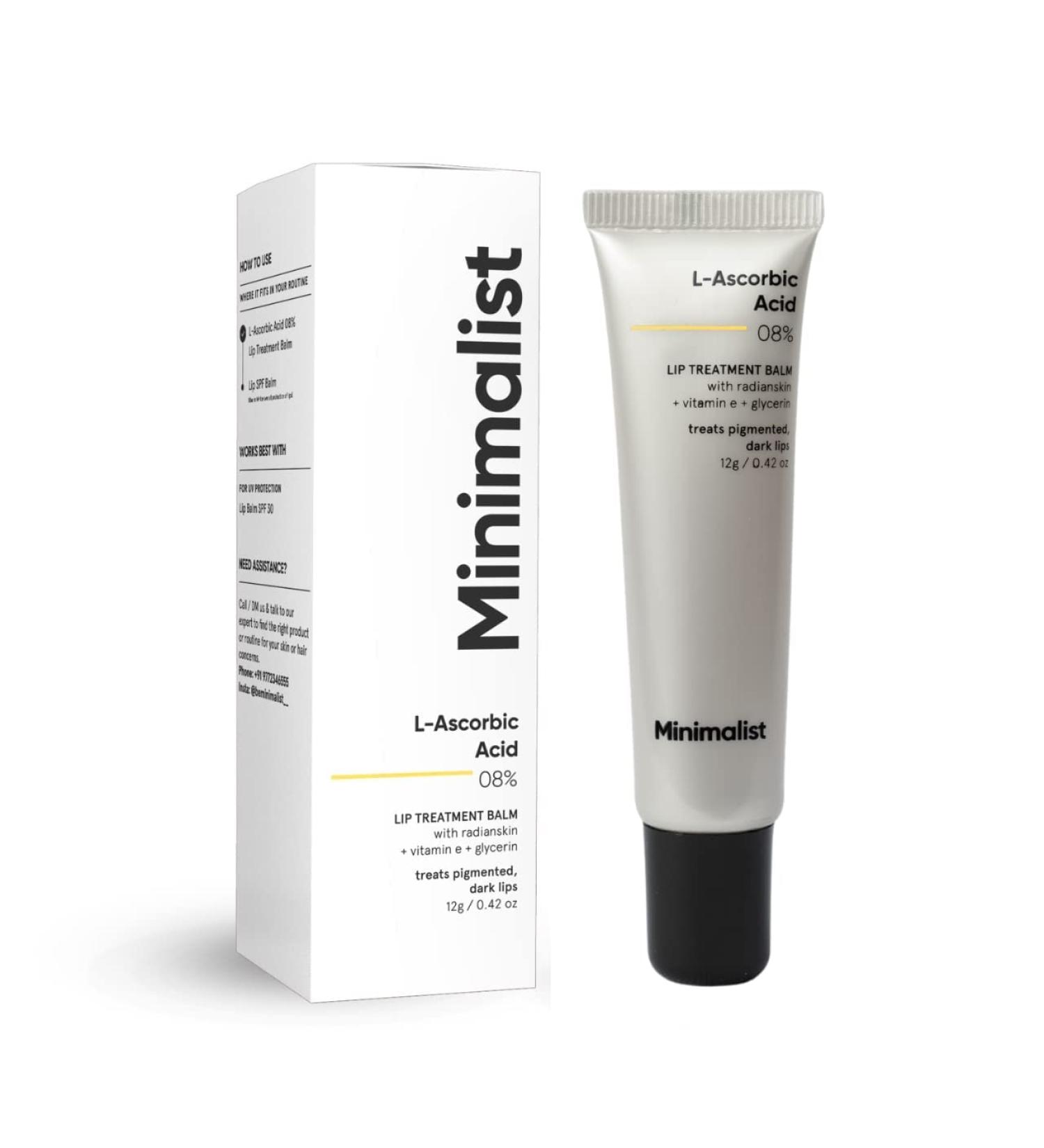 RadiantCare 8% L-Ascorbic Acid Lip Treatment Balm with Vitamin E for Dark Lips | 12 gm - Buy Online on GoSupps.com