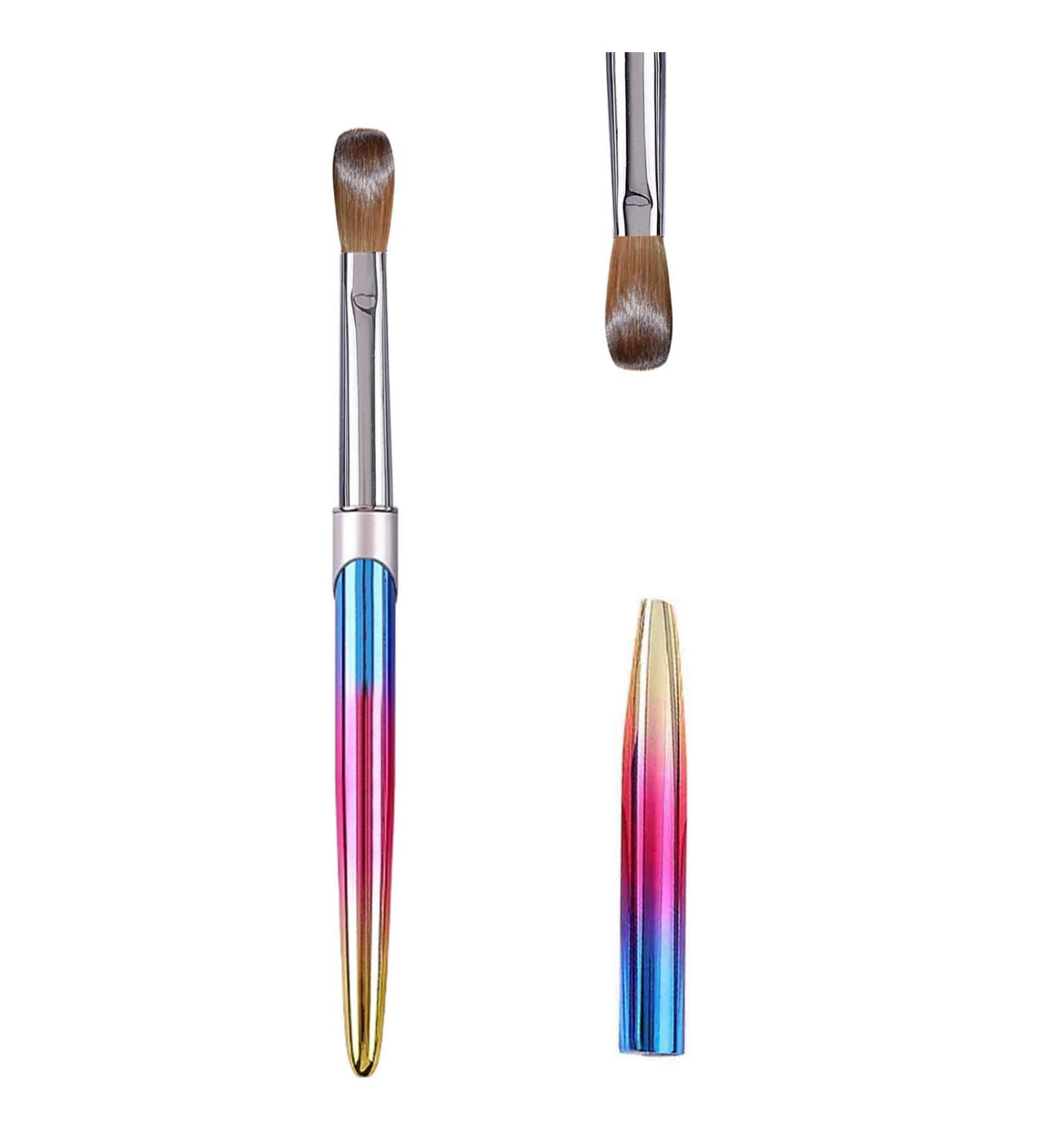 12# Acrylic Nail Brush with Colorful Acrylic Handle - Professional Manicure Tool for Women - DIY Home Salon Nail Art - Buy Online on GoSupps.com