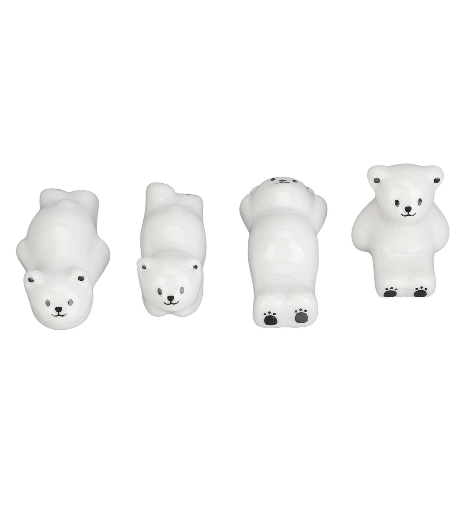 Cute Bear Nail Art Pen Holder Ceramic Material Stable Base Set of 4 Nail Art Pen Bracket Desktop Organizer for Home and Salon - Buy Online on GoSupps.com