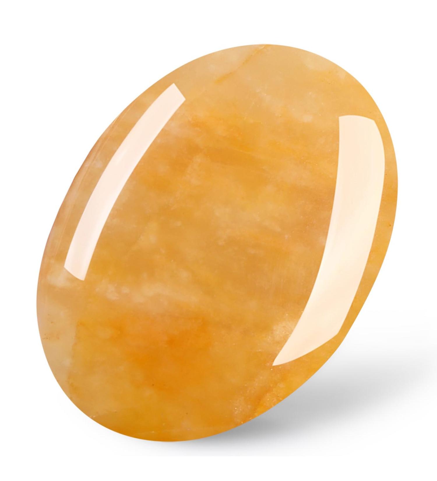 MAIBAOTA 2.4" Topaz Healing Crystal Gemstones Pocket Polished Gifts Oval Shape Reiki Spiritual Energy Nature Crystals for Women Men Relief Balancing Stress Divination Meditation - Buy Online on GoSupps.com