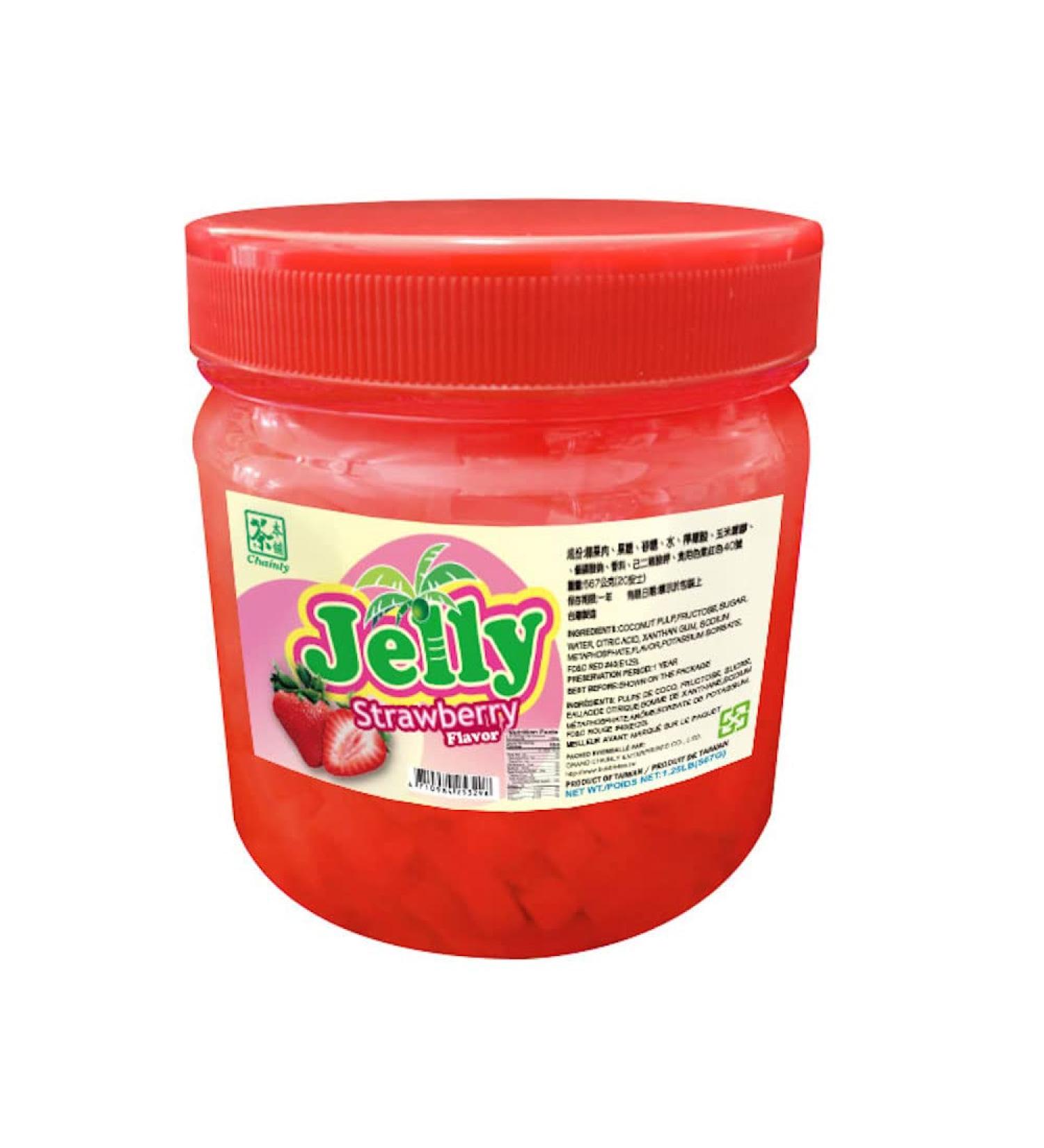 Chainly Strawberry Fruit Coconut Jelly for Bubble Tea / Dessert Topping 567 g