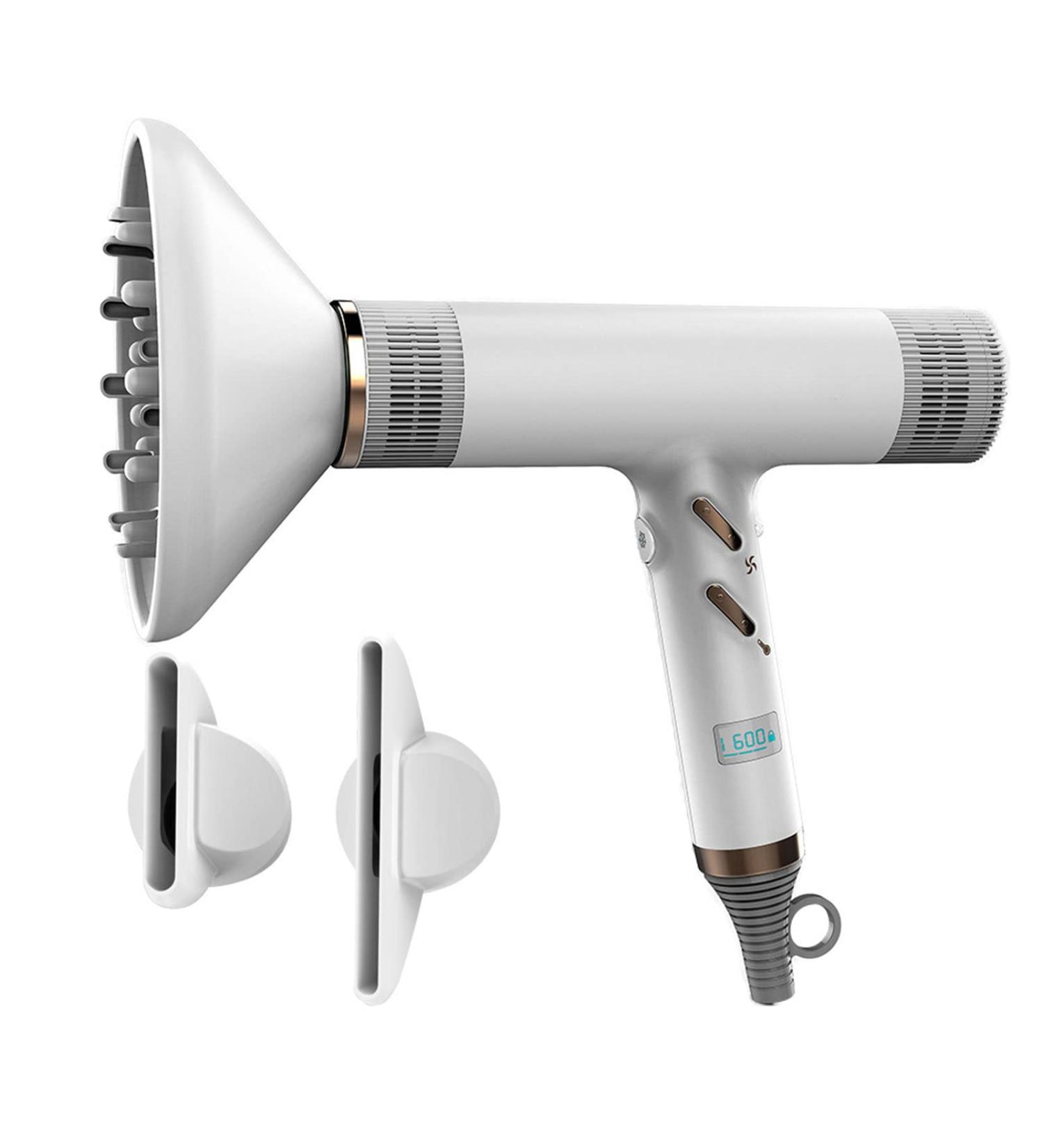 Hair Dryer Diffuser Hairdryer Hairdryers for Women Travel Blow Dryer Curly Hair Lightweight High Rotation Speed Brushless Portable Negative Ions Quick Dry Wind Adjustable (195X206X46mm White) 195X206X46mm White - Buy Online on GoSupps.com