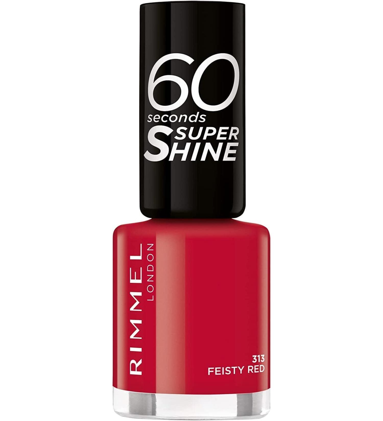 Rimmel 60 Seconds Super Shine Nail Polish - 8 ml 313 Feisty Red Feisty Red 8 ml (Pack of 1) - Buy Online on GoSupps.com