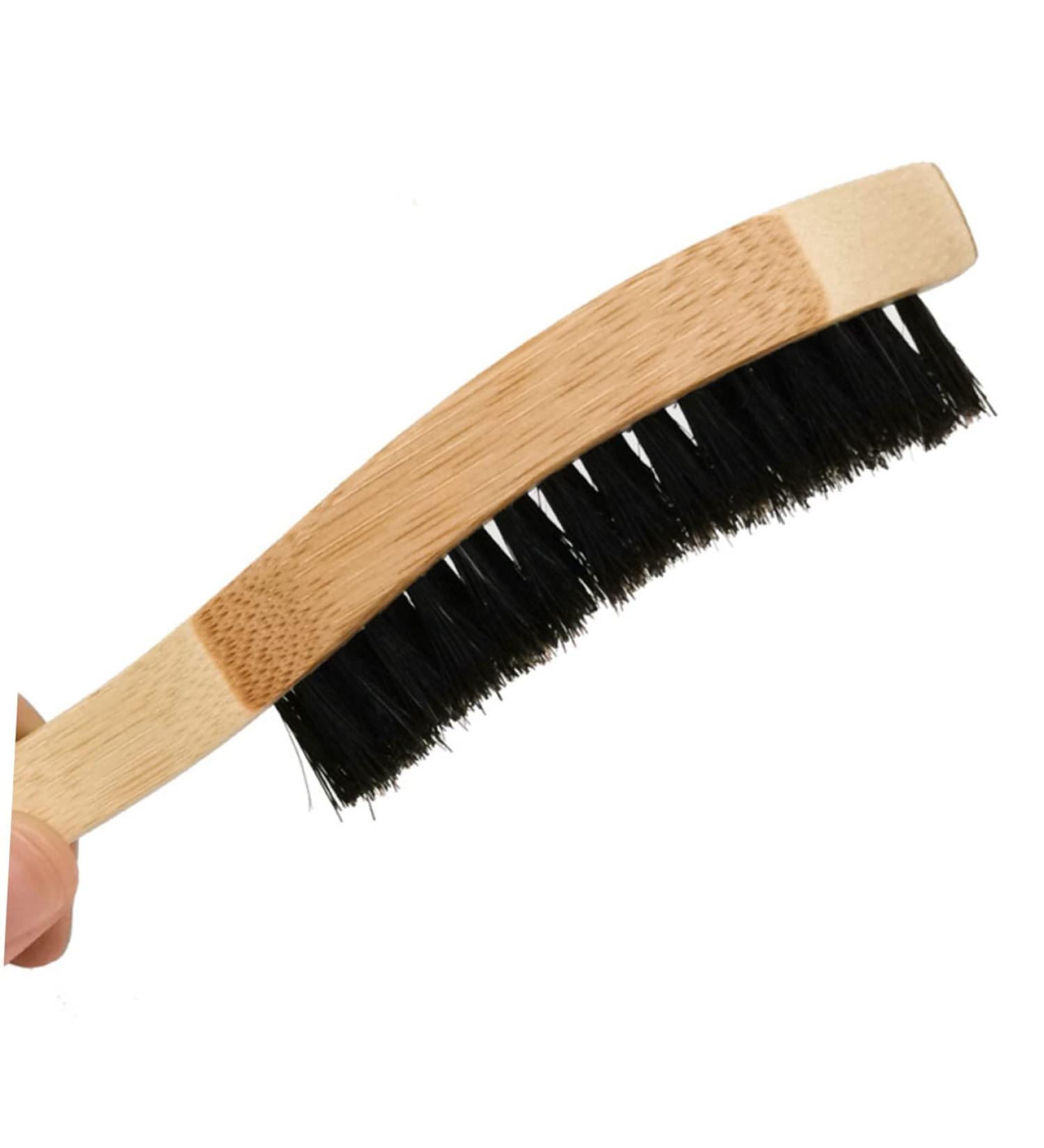Minkissy Beard Brush for Men | Mustache Styling Tool & Stubble Comb | Wooden Face Brush for Beard Growth & Straightening | 17x3cm - Buy Online on GoSupps.com