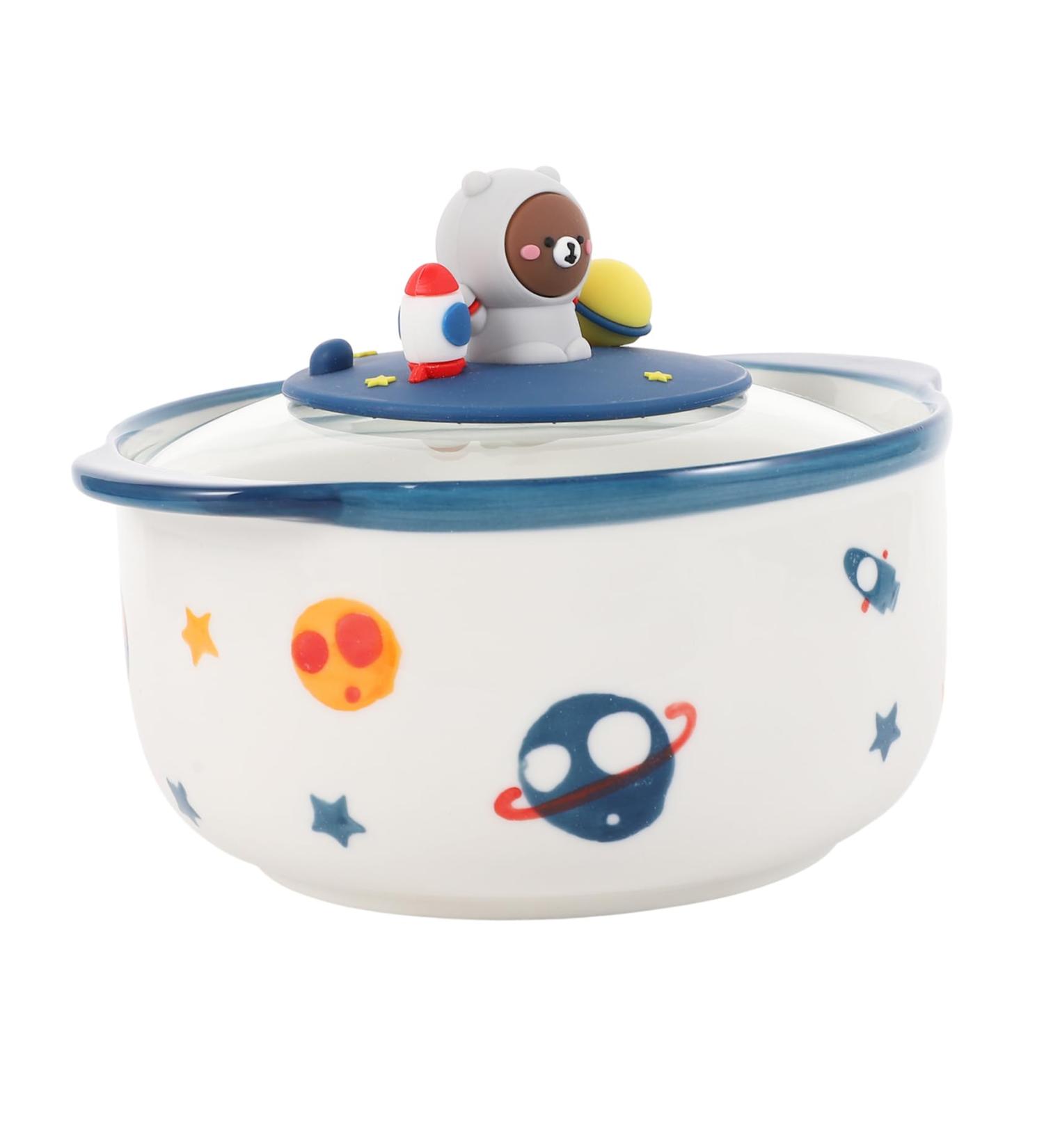 Zerodeko 1pc Instant Noodle Soup Bowl Ramen Bowls Ceramic Cereal Bowl Rice Container Cartoon Student Oven - Buy Online on GoSupps.com