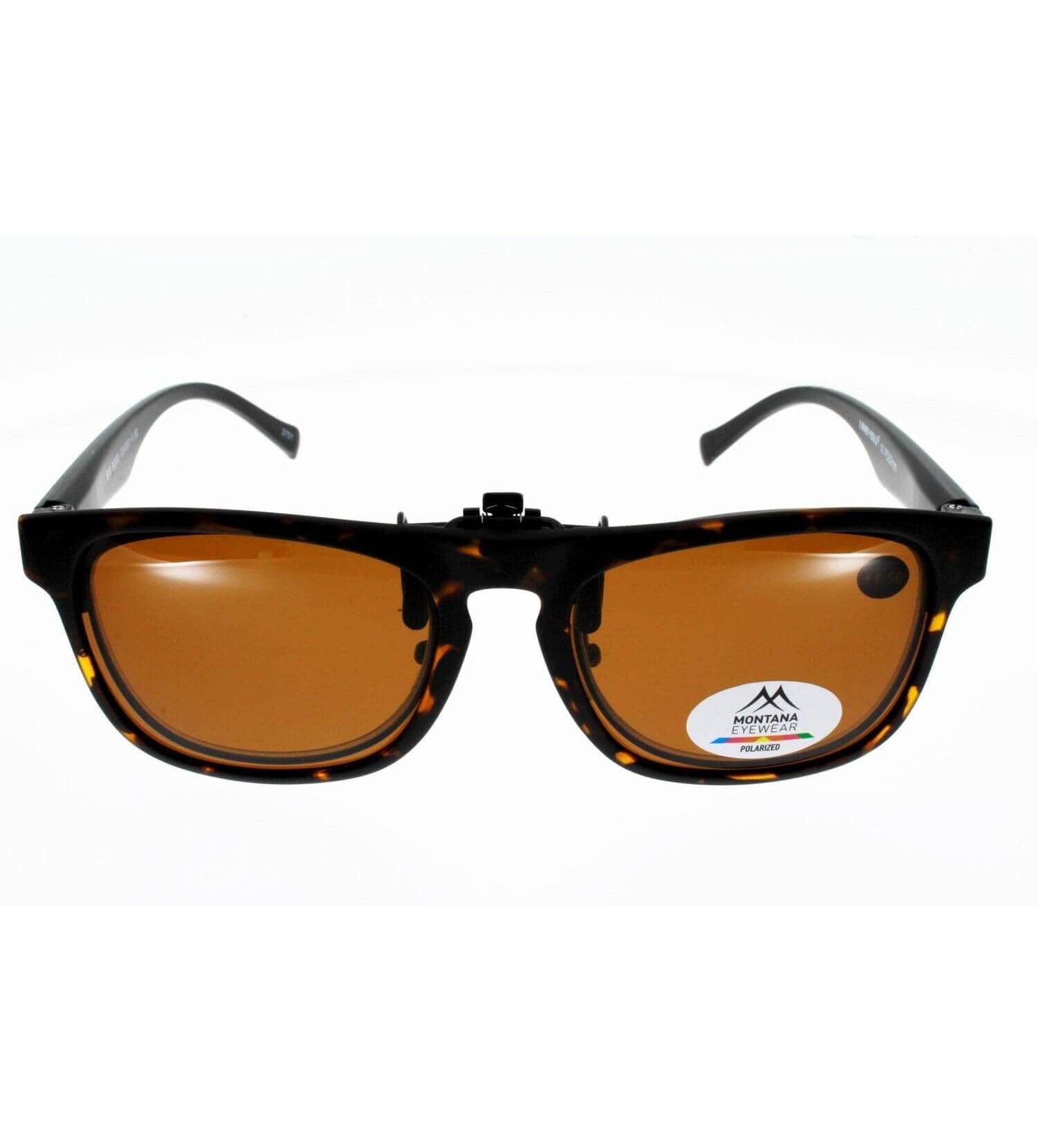 Buy Large Rectangular Brown Polarized Clip-On Sun Protection Glasses | International Shipping Available - Buy Online on GoSupps.com