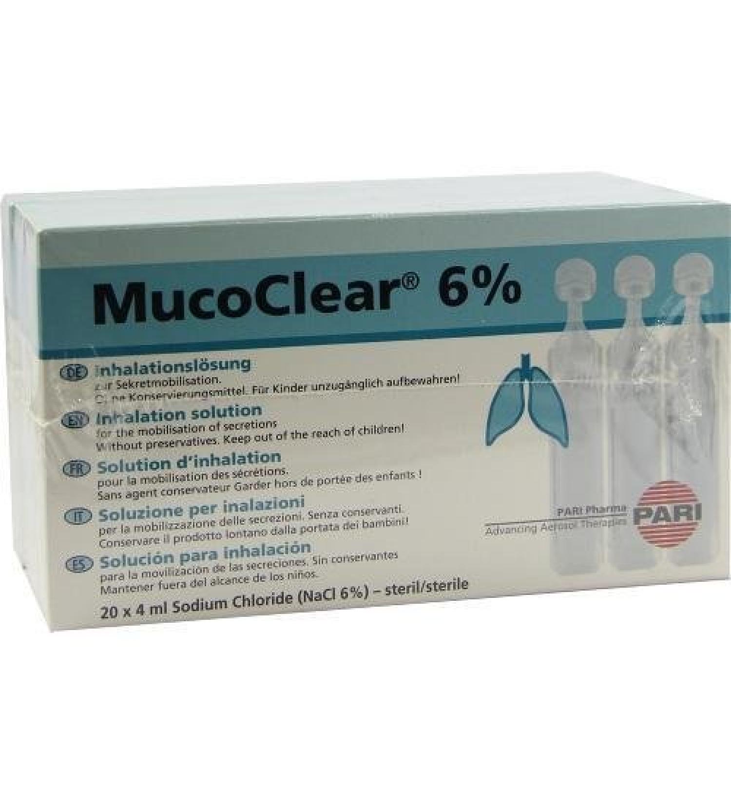 Pari Mucoclear 6% NACL INHAL 60X4 ml Inhalation Solution PZN:3352998