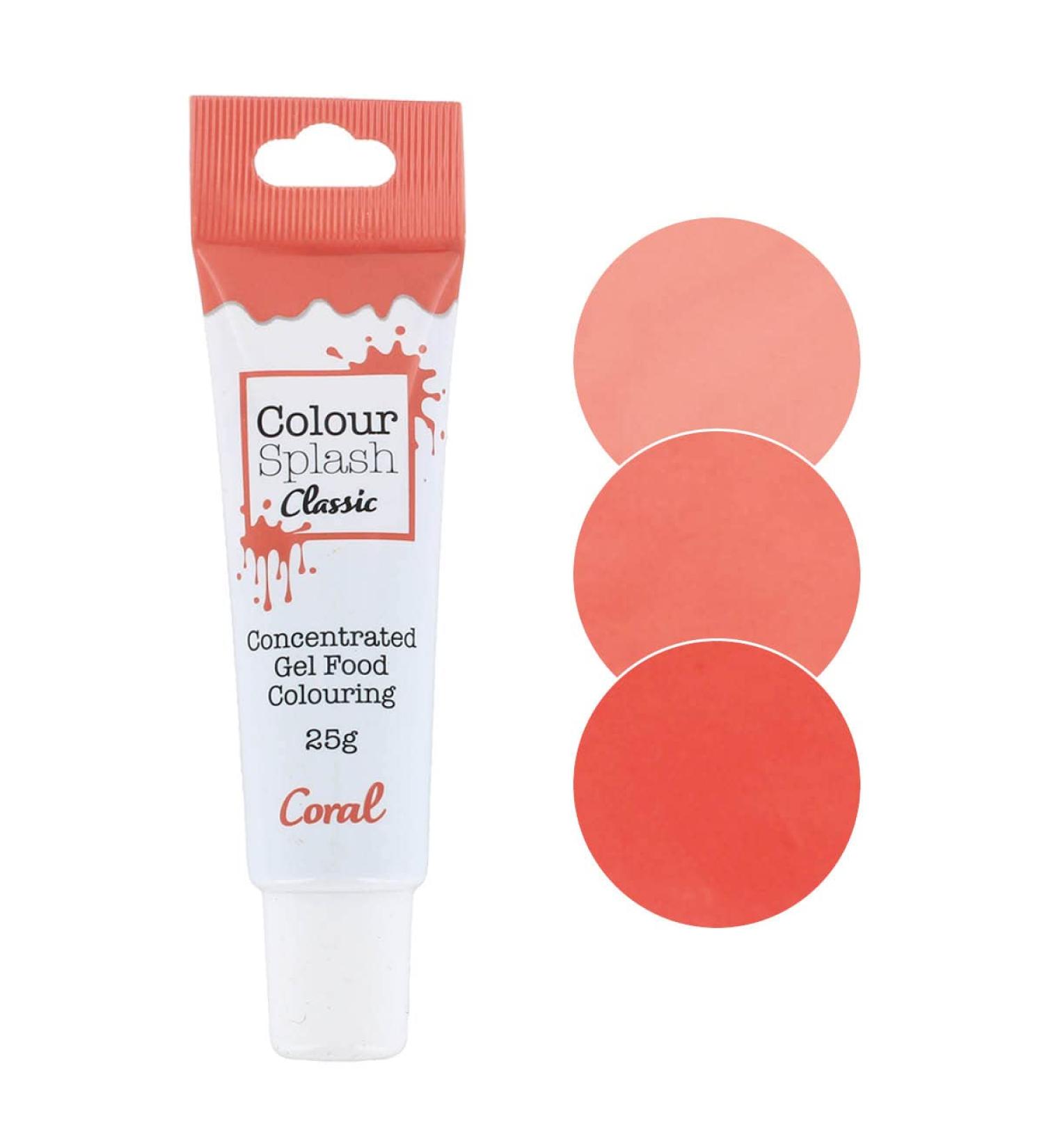 COLOUR SPLASH Coral Food Colouring Gel Tube - 25g Highly Concentrated Edible Ingredients for Vibrant Cakes - Buy Online on GoSupps.com
