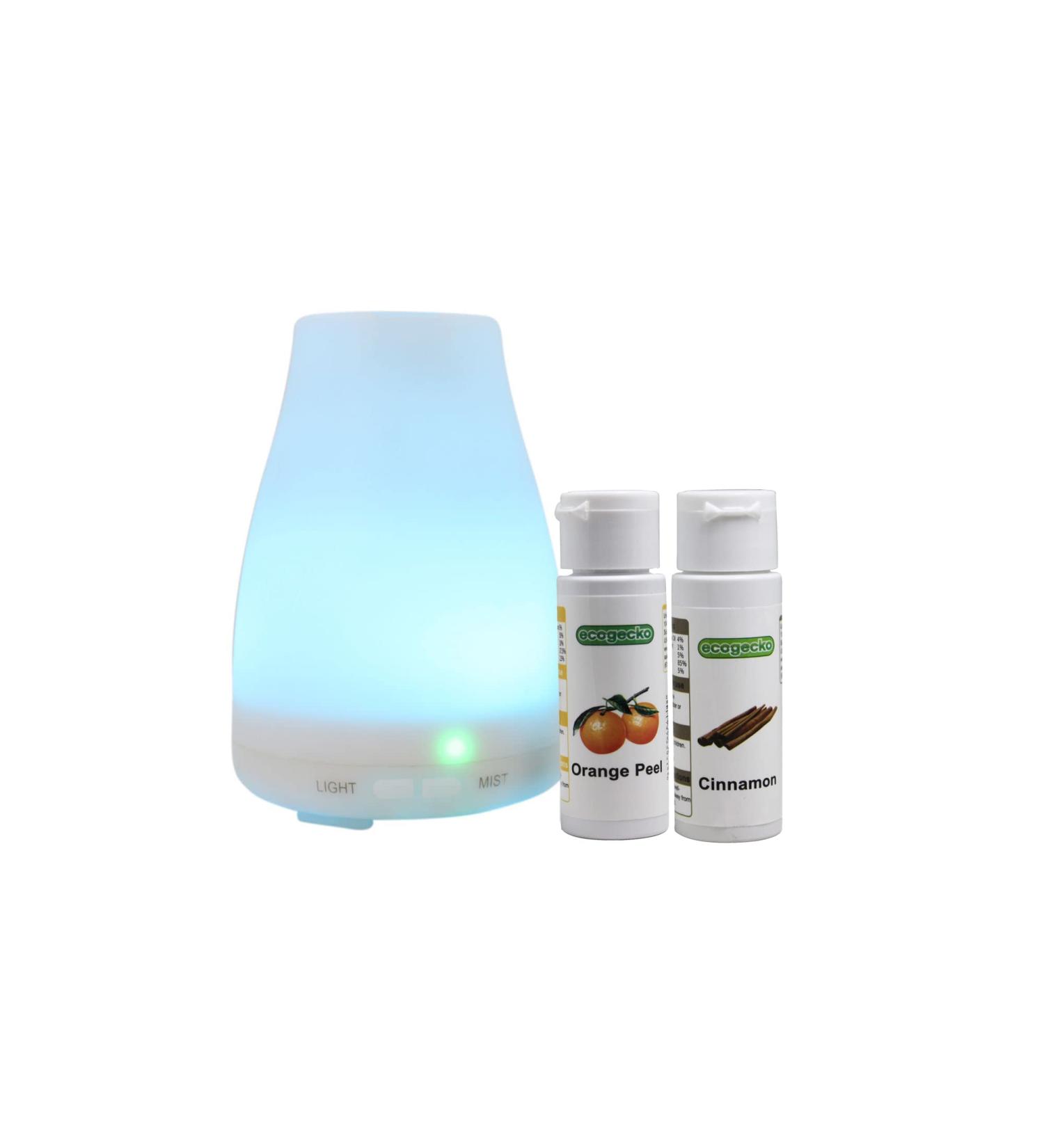 Essential Oil Diffuser with Color Changing LED Lights Includes Cinnamon & Orange Oils | International Shipping - Buy Online on GoSupps.com