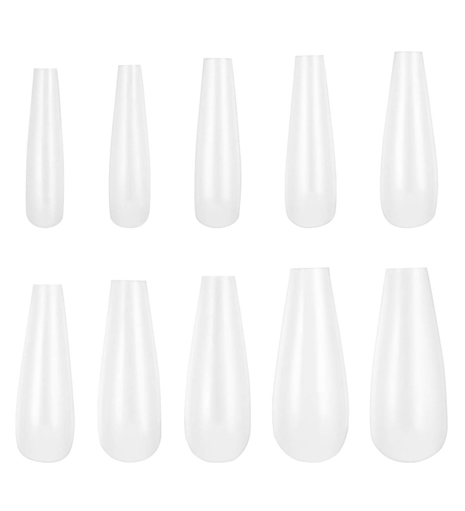 Frcolor Artificial Nail Tips - Full Cover Ballerina Nails for Salons & DIY Nail Art 500 White Pieces - International Shipping Available - Buy Online on GoSupps.com