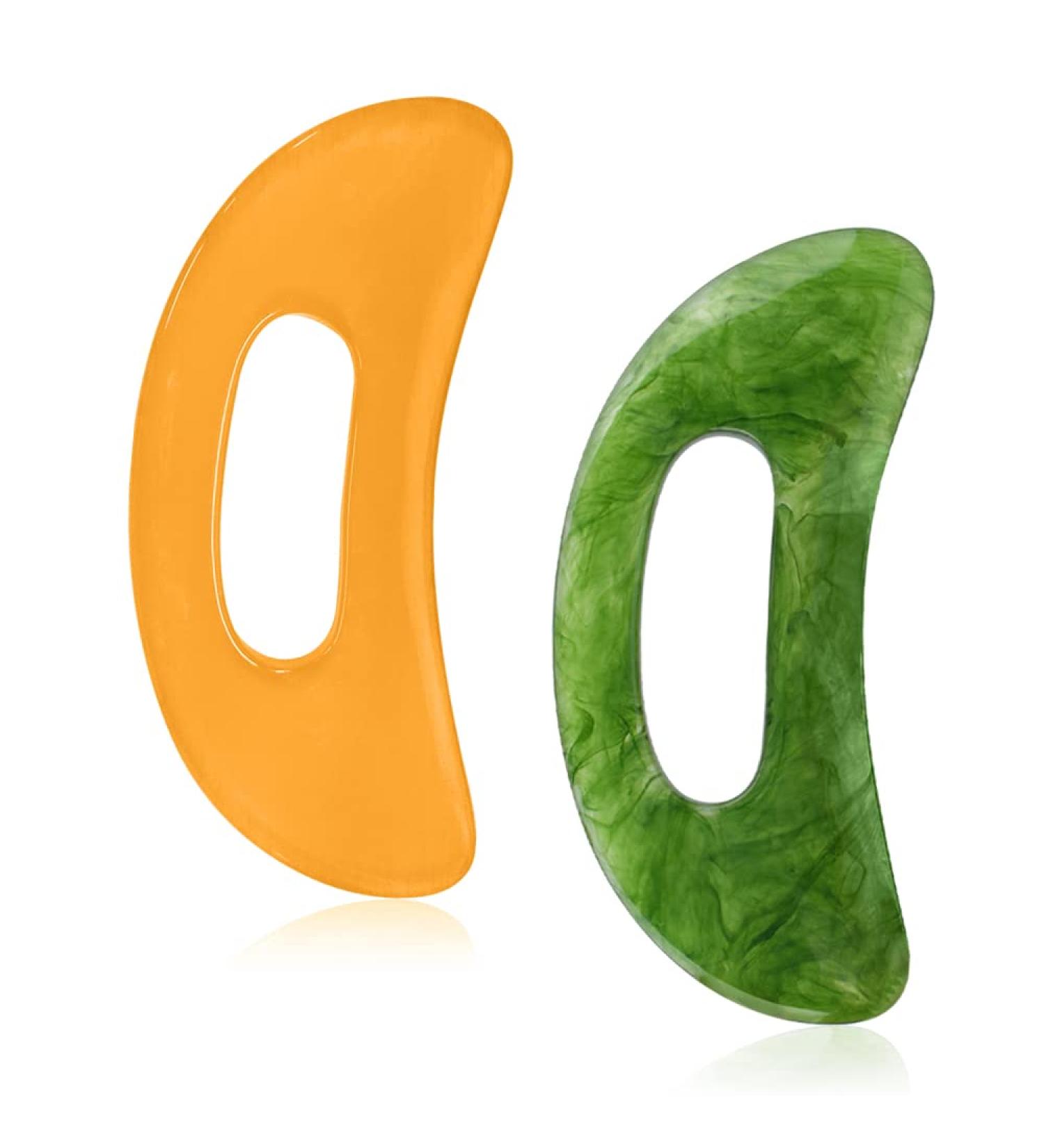 Gua Sha Massage Device with Resin Handle - Anti-Cellulite Tool for Back Neck Legs & Face | Body Shaping Massage - Buy Online on GoSupps.com