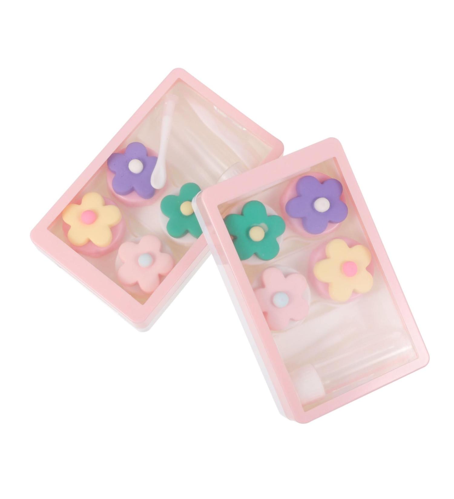 Homsfou 2er Box Invisible Pocket Colored Contact Lens Container - Cute Travel Holder for Eye Lenses - Pink Organizer Case - Buy Online on GoSupps.com