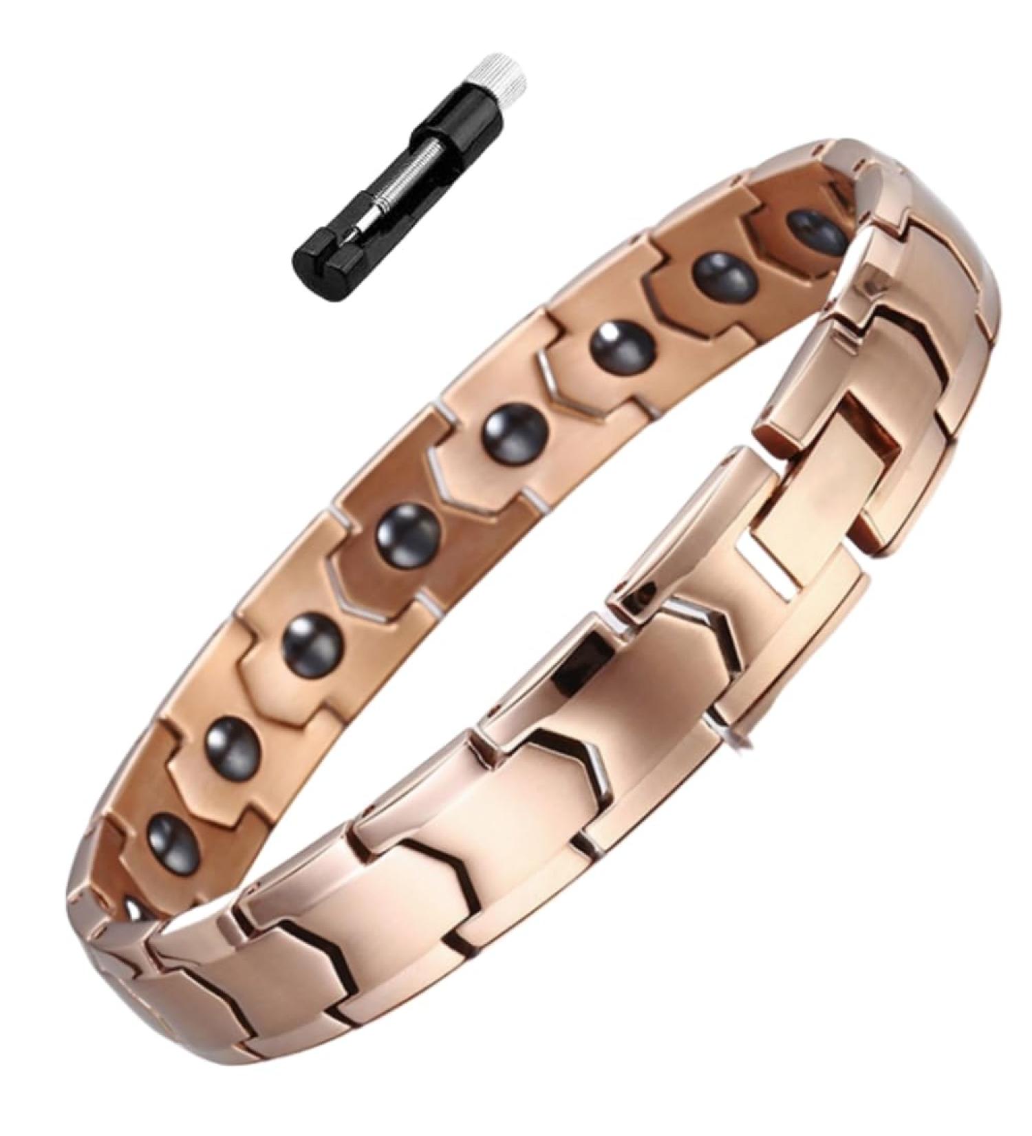 Prostapower Magnetic Copper Band Adjustable Length Fashion Bracelet Prostapower Copper Wristband for Men and Women - Buy Online on GoSupps.com