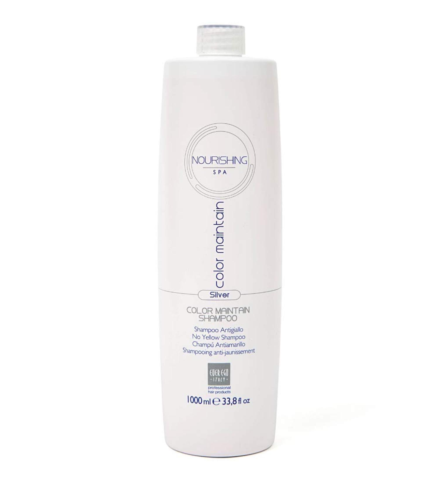 Ever Ego Italy Color Maintain Silver Shampoo | Revitalizing Care for Bleached Blonde & Grey Hair - 1L Bottle | International Shipping Available - Buy Online on GoSupps.com