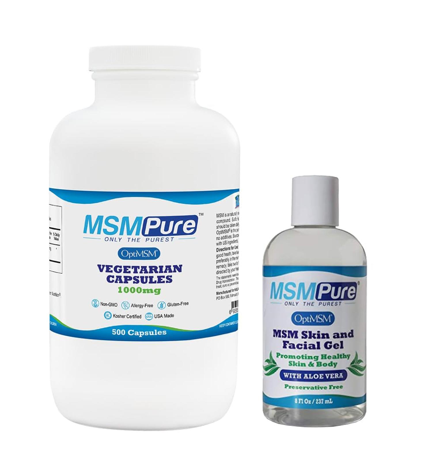 KALA HEALTH MSMPure MSM Capsules 500 Count and MSM Gel with Organic Aloe 8oz Bundle - Buy Online on GoSupps.com