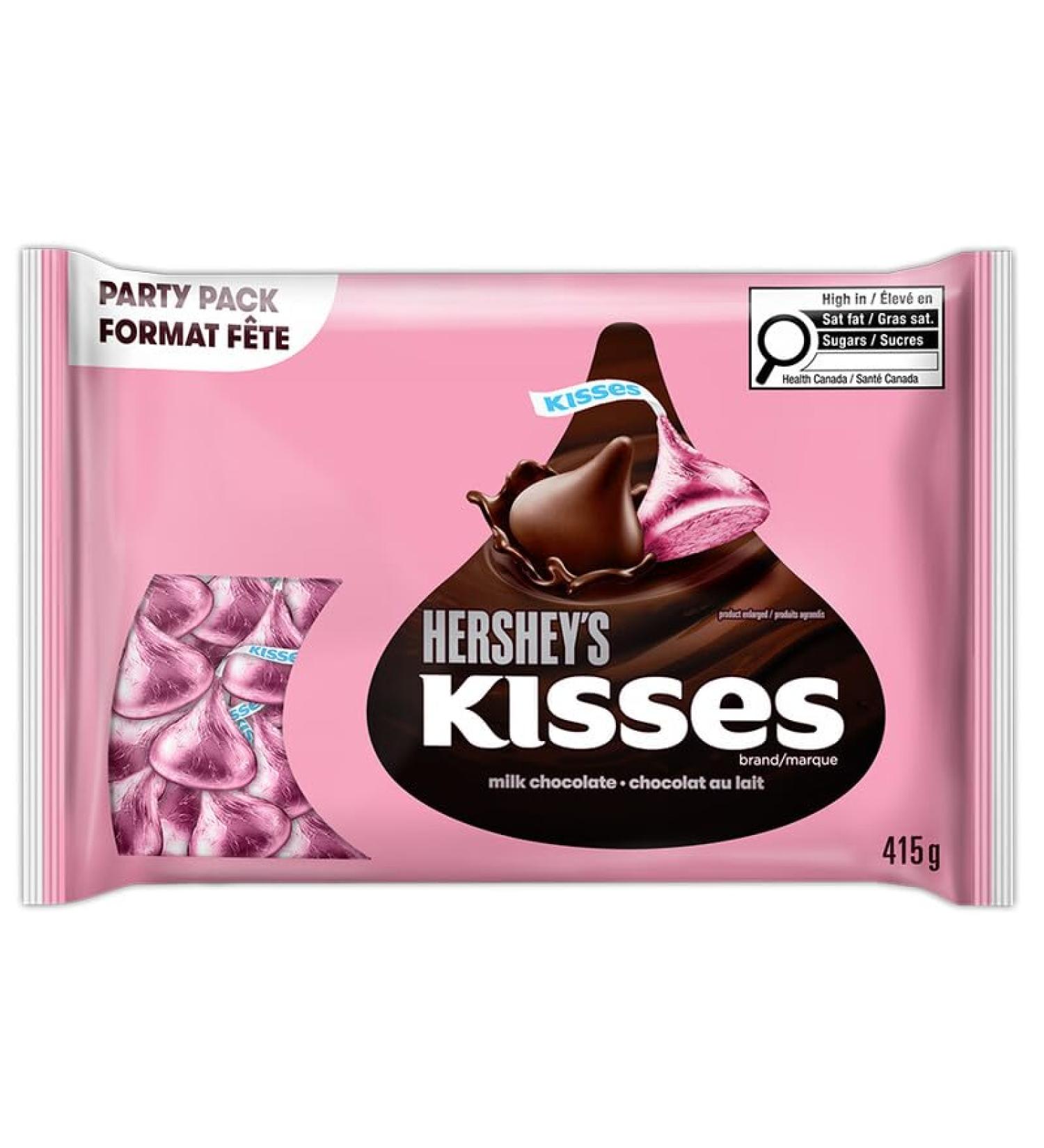 HERSHEY'S KISSES Milk Chocolate Candy Pink Foils Candy for Baby Showers Gender Reveals Holiday Candy Christmas Candy Stocking Stuffers 415g - Buy Online on GoSupps.com