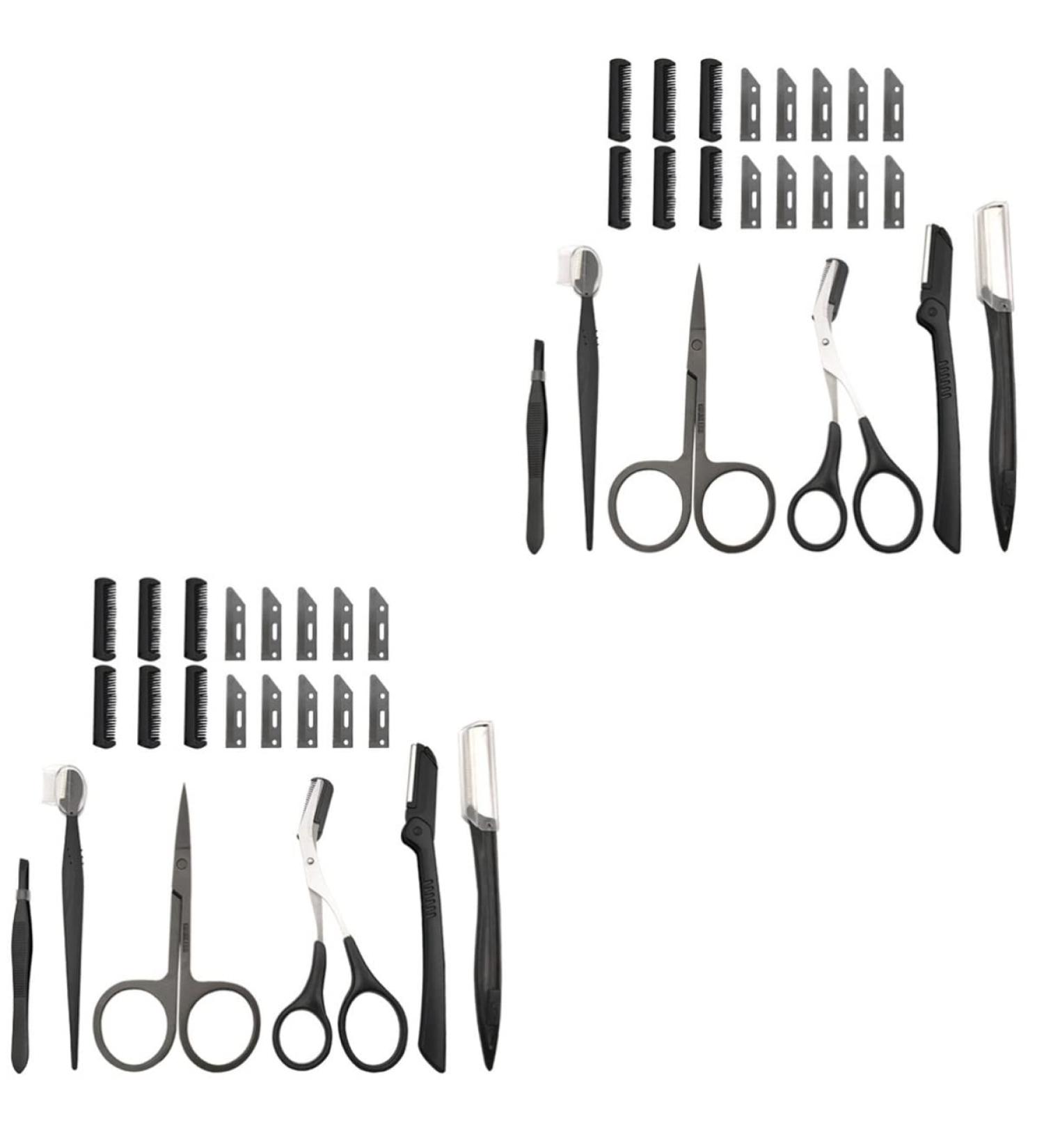 FOMIYES Eyebrow Beauty Tool Kit - 2 Sets of Eyebrow Trimming Tools for Flawless Makeup | International Shipping Available - Buy Online on GoSupps.com