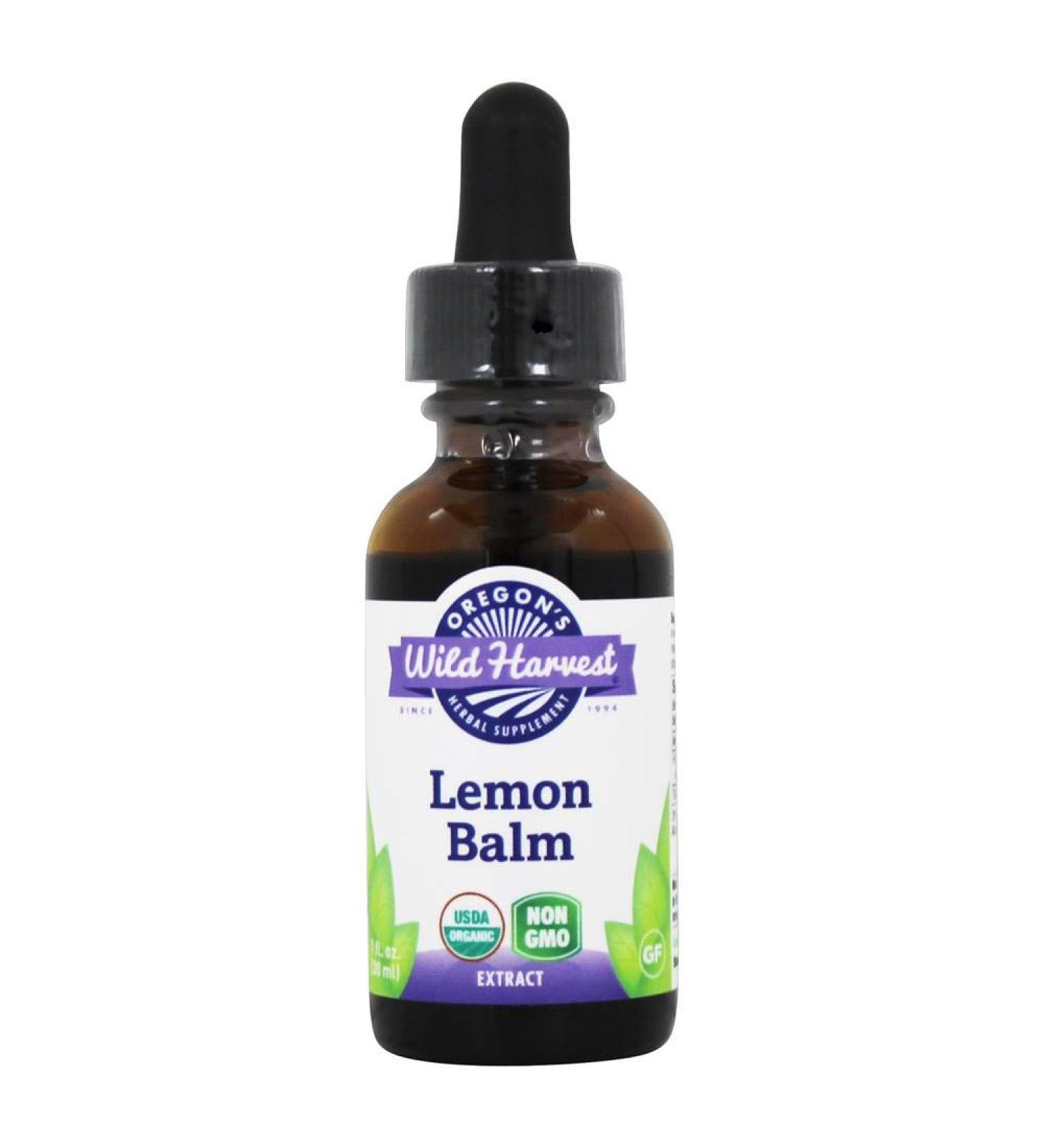 Oregon's Wild Harvest Lemon Balm Organic Herbal Supplement - Fresh 1:2 Extract 1 Fl Oz - Enhance Wellness Naturally - Buy Online on GoSupps.com
