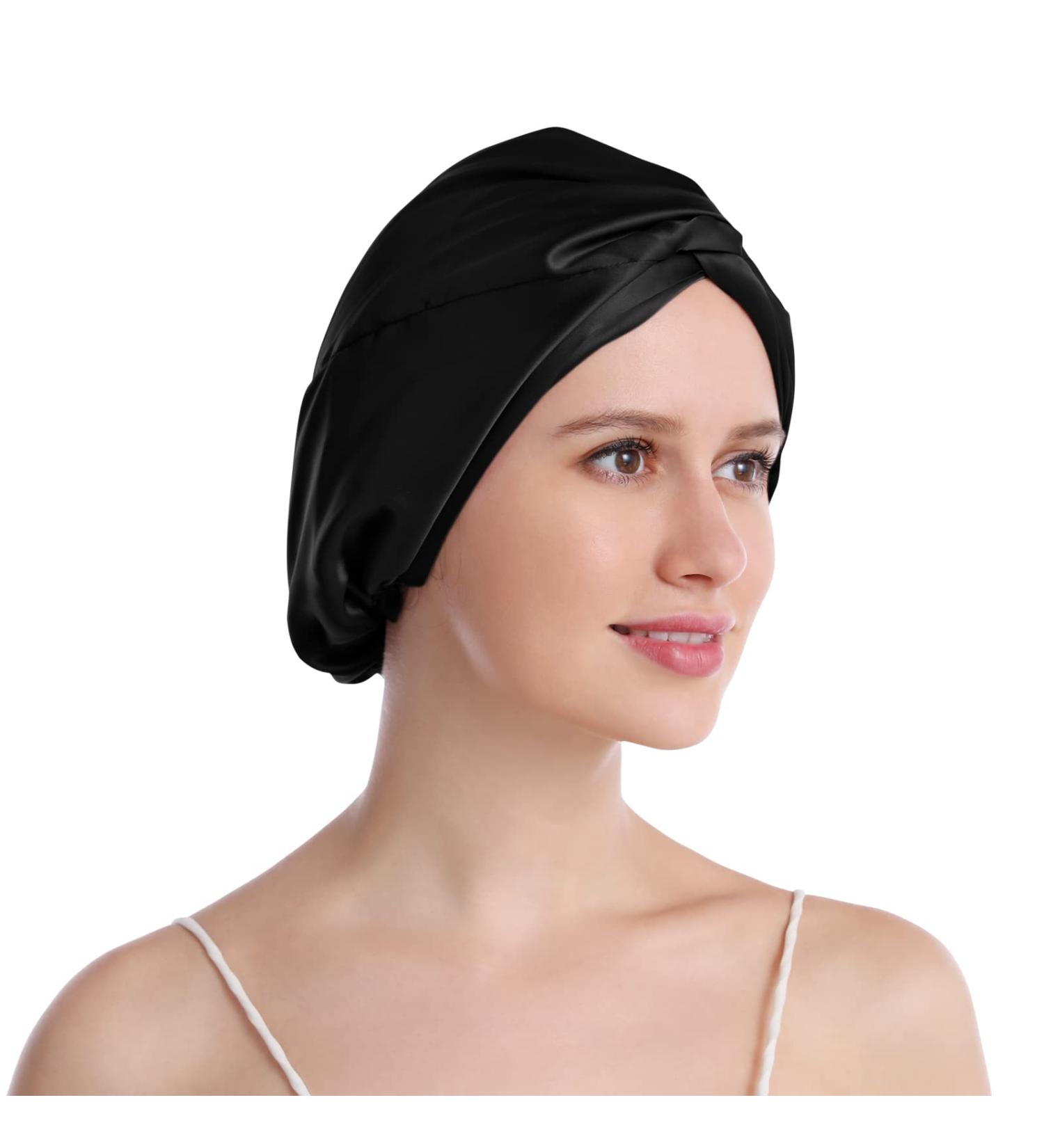 SOBONNY 100% Mulberry Silk Hair Wrap for Curly Hair - Black Night Bonnet for Women - Buy Online on GoSupps.com