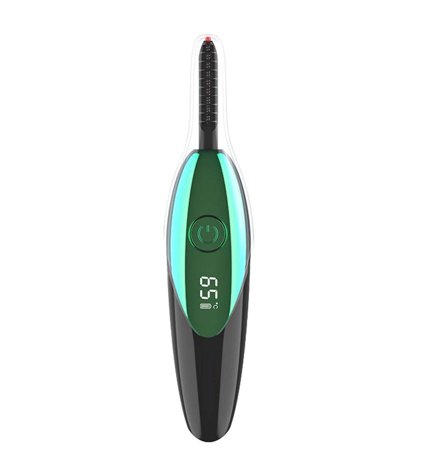 RIYAN USB Charge Makeup Curling Kit Electric Heated Eyelash Curler Long Lasting Natural Eye Lash Curler Green - Buy Online on GoSupps.com