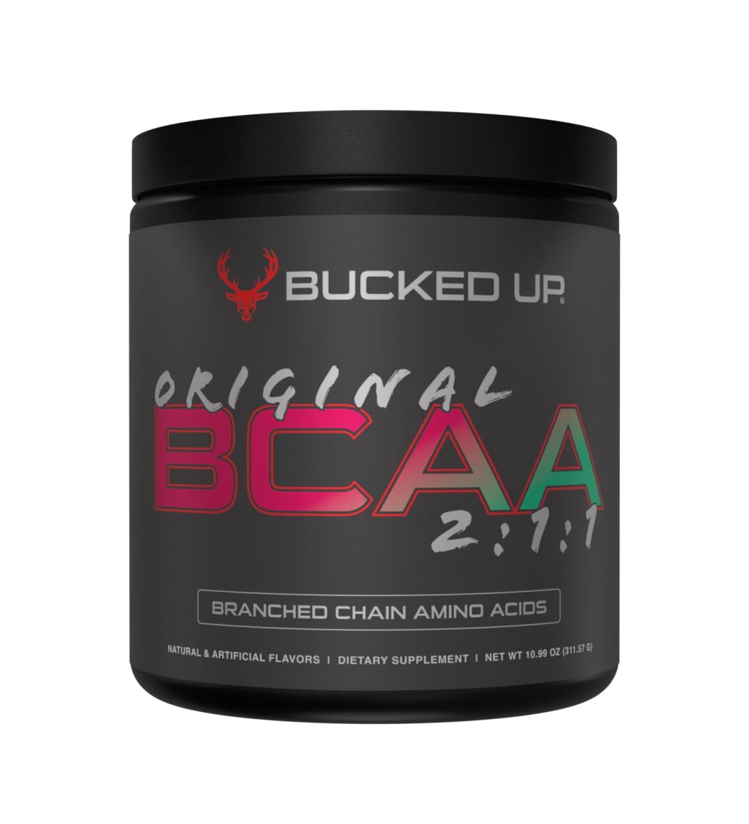 Bucked Up Original BCAA 2:1:1 Branched Chain Essential Amino Acids - Supplement Powder - | 100% Pure 2:1:1 Instantized Formula | Pre/Post Workout | 30 Servings | (Strawberry Mojito Flavor) - Buy Online on GoSupps.com