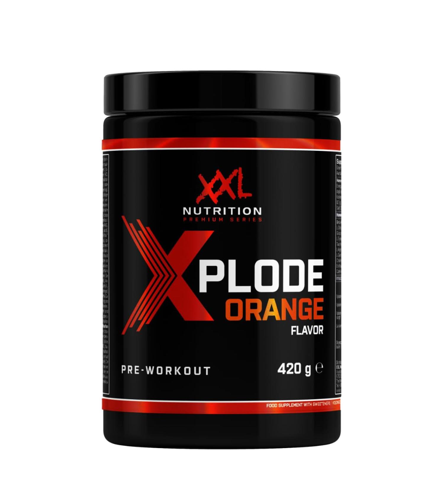 XXL Nutrition Xplode Pre Workout Powder with Caffeine - Pump Booster - Orange - 420g | International Shipping Available - Buy Online on GoSupps.com