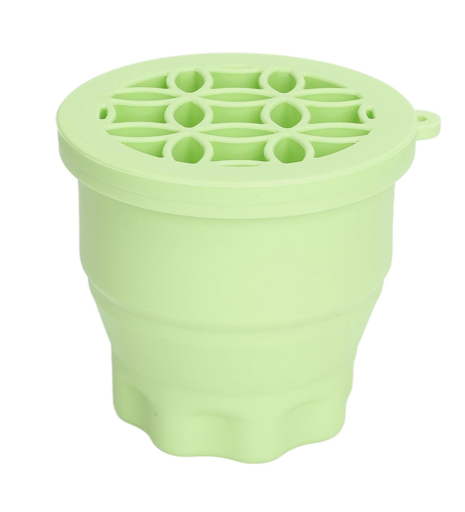 Makeup Brush Cleaning Bowl Space Saving 2 in 1 Makeup Brush Scrubber Folding Portable for Home (Green) - Buy Online on GoSupps.com