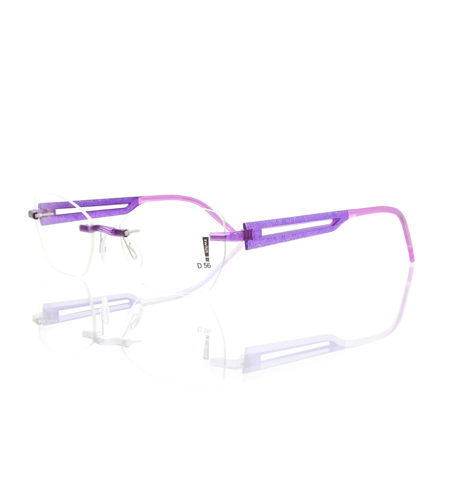 switch it set Combi 2362 interchangeable temples in the color style violet print dark grey-grey