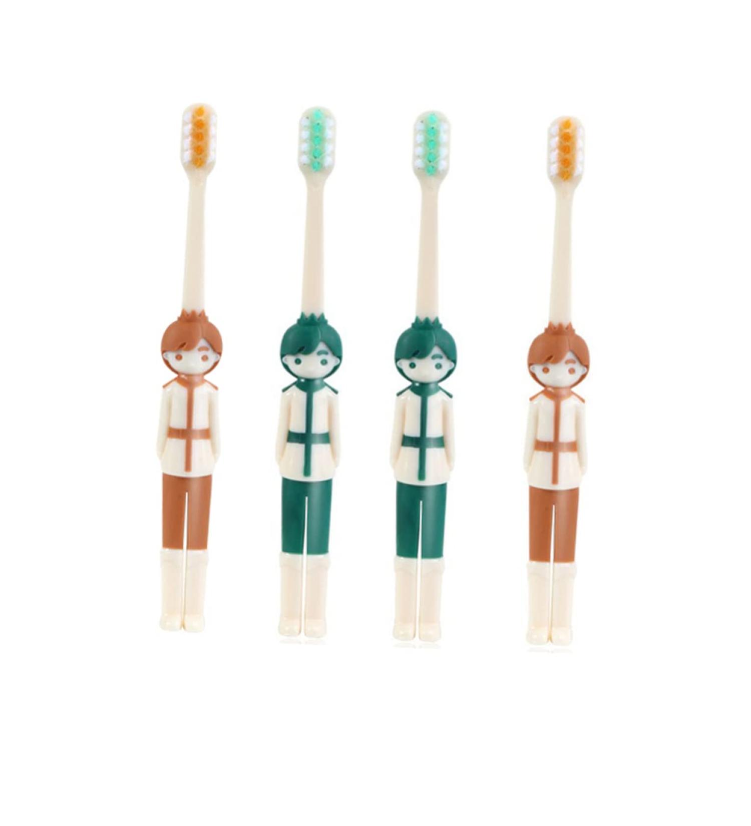 Buy Beatifufu 4-Piece Ergonomic Children's Toothbrush Set - Ideal Travel Accessories for Kids - Household Must-Have - Buy Online on GoSupps.com