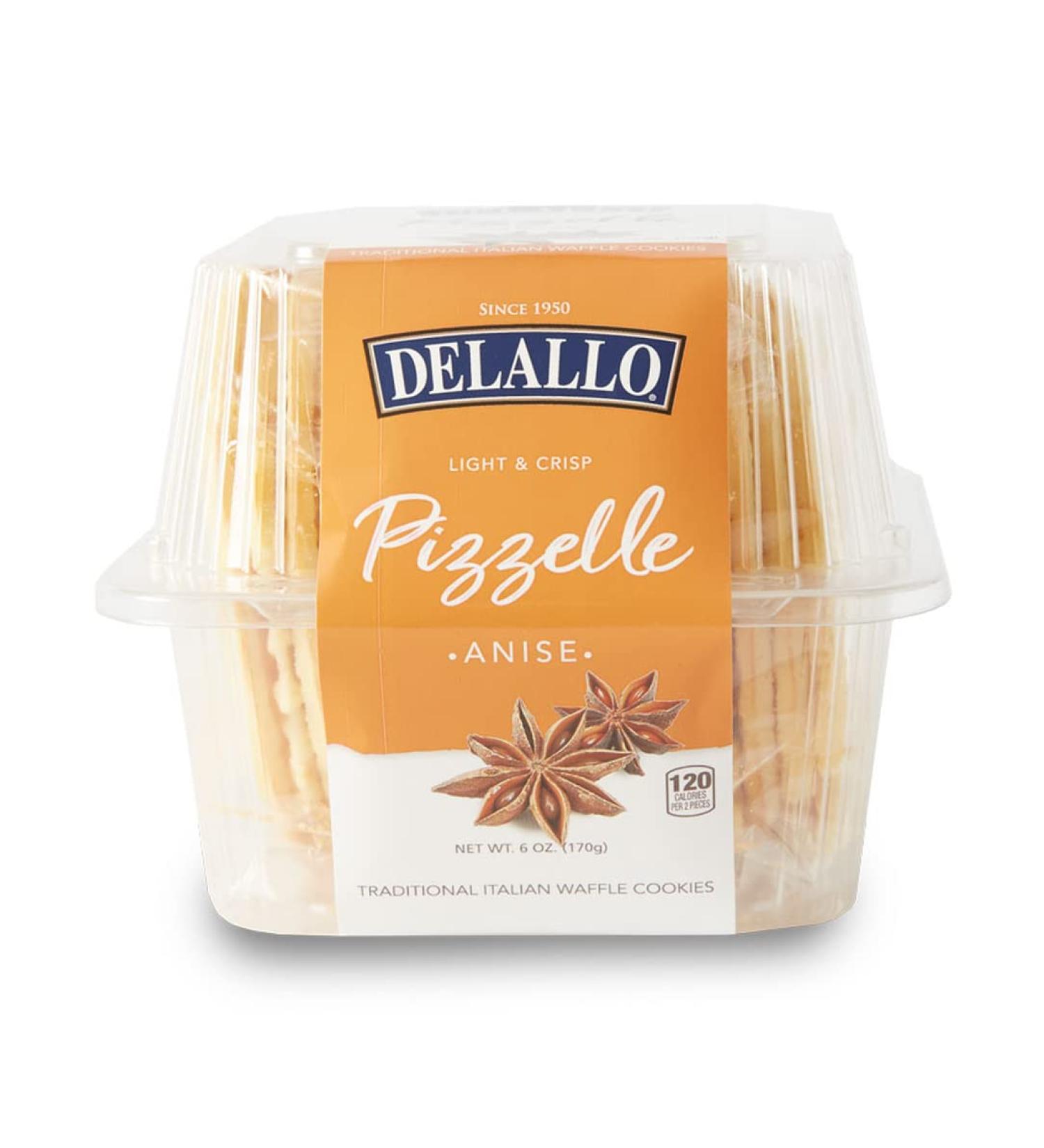 DeLallo Anise Pizzelles, Light & Crisp Italian Waffle Cookies, 6oz, 2-Pack 6 Ounce (Pack of 2)
