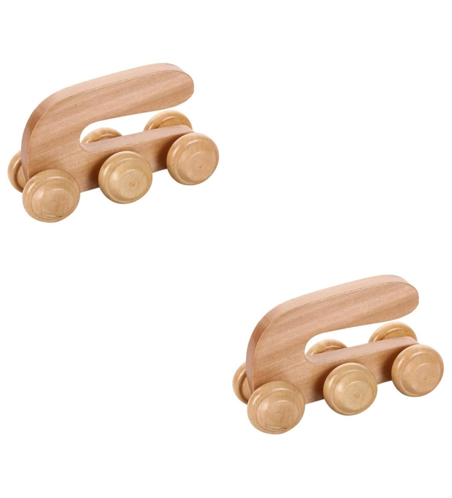 Gleavi Wooden Roller Massage Device - Acupressure Ball & Muscle Roller for Deep Tissue Body Massage - Perfect for Calves & Relaxation - Buy Online on GoSupps.com