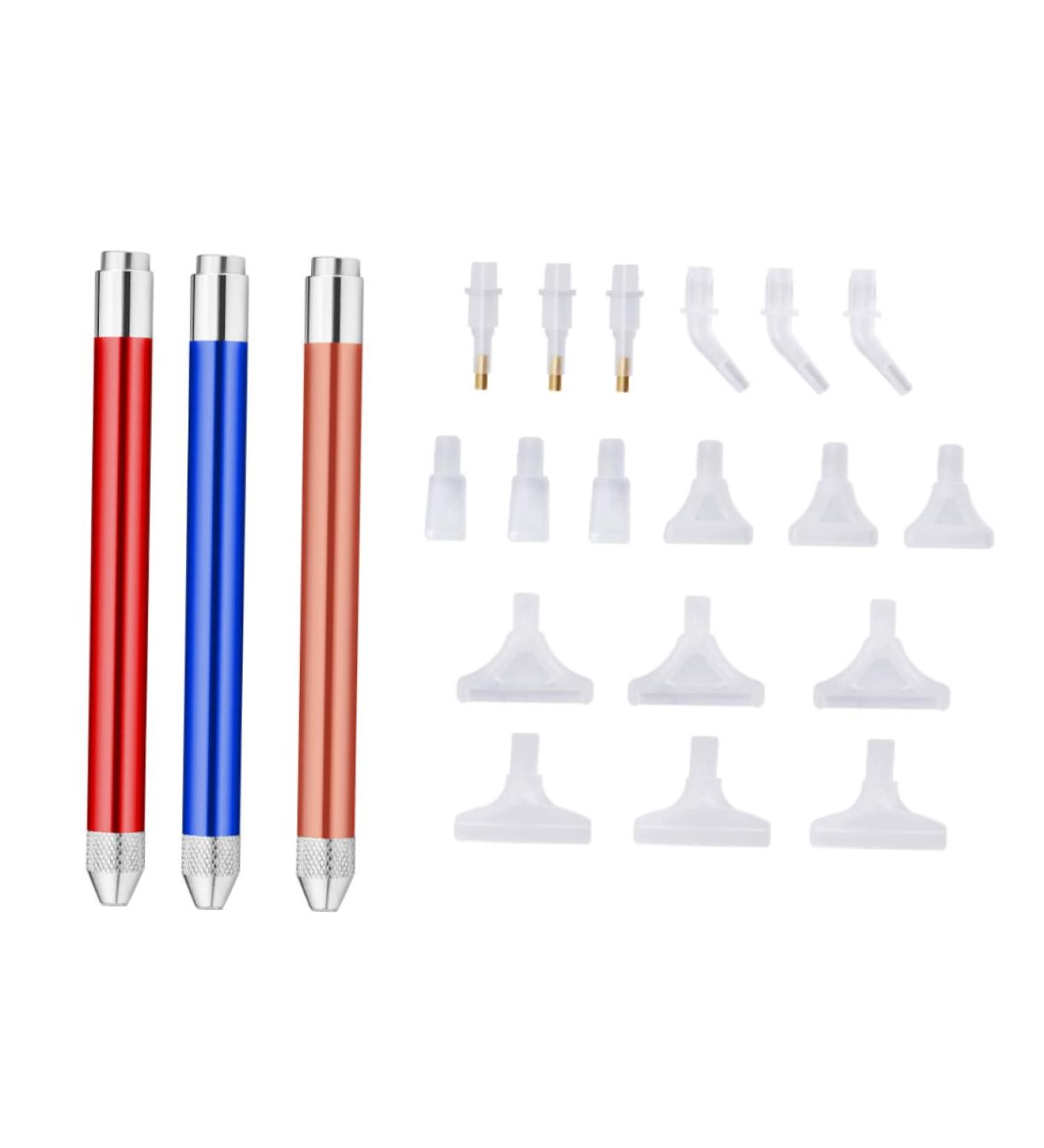 Healeved 3sets Nail Art Drill Pen Nail Decoration Nail Art Equipment Diamond+painting Nail Gems Picker Nail Tool Kit Nail Drill Pen Nail Stamping Tool Nail Set Aluminum Alloy 5d Painless - Buy Online on GoSupps.com