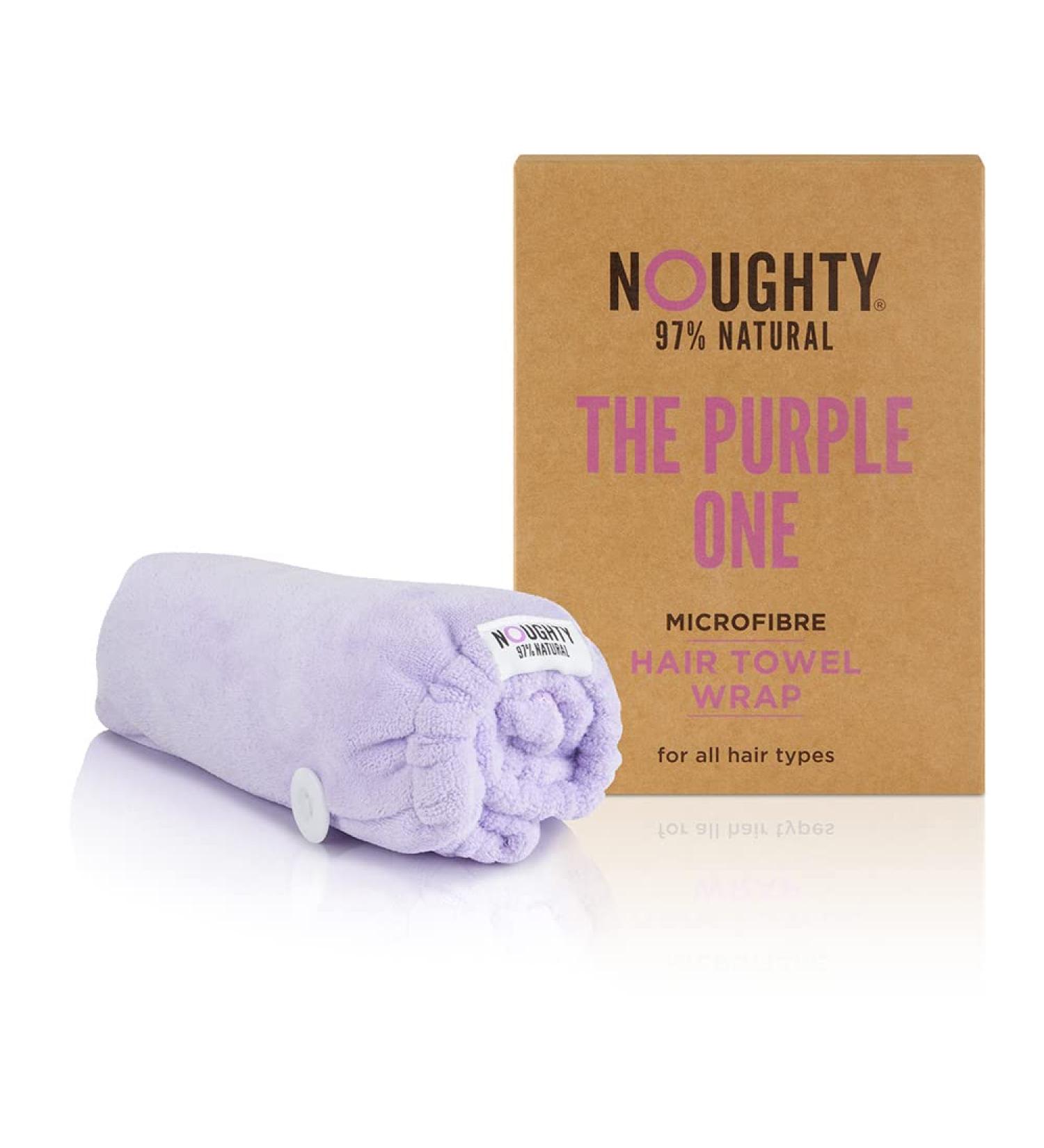 Noughty 97% Natural Purple Microfibre Hair Towel - Quick Drying Hair Wrap for Reduced Breakage and Frizz - Buy Online on GoSupps.com