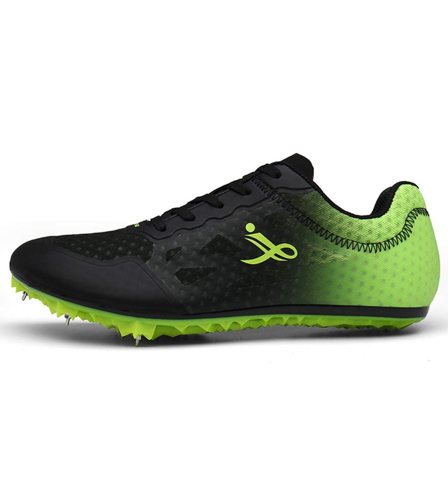 muchflash Track and Field Shoes - Professional Athletic Racing Shoes for Men and Women - Black-Green - Buy Online on GoSupps.com