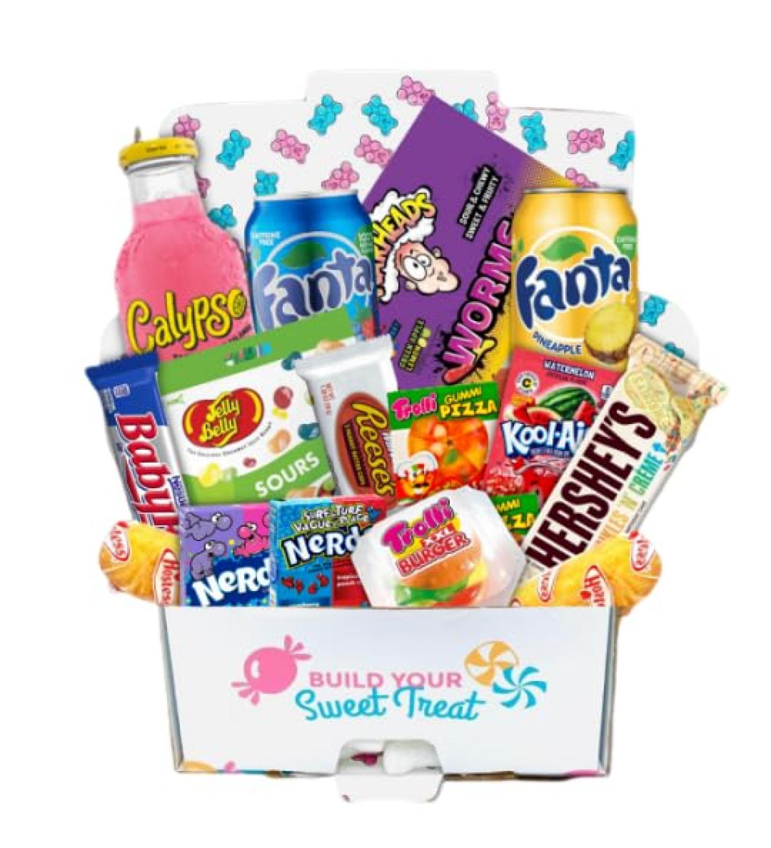 Discover the Best of the USA with Our American Hamper: A Delectable Collection of Bottles Candies Chocolates and More!