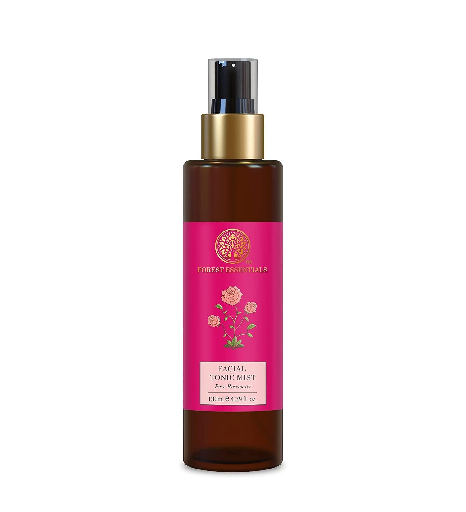 Buy Forest Essentials Facial Tonic Mist Pure Rosewater 130 ml - Luxurious Hydrating Face Mist for Glowing Skin | International Shipping Available - Buy Online on GoSupps.com